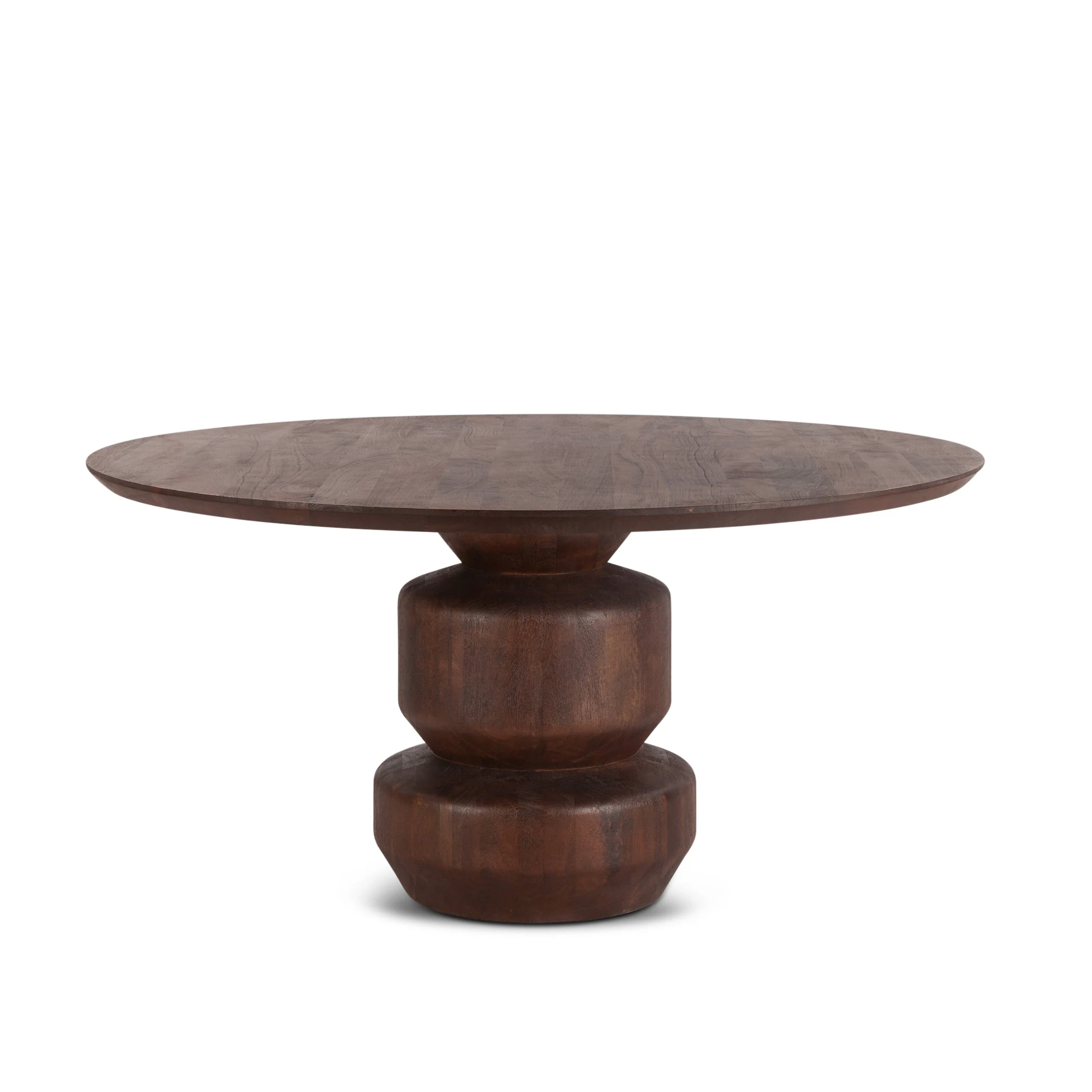 Cambridge 60" Round Dining Table in Walnut Mango Wood - Image 6