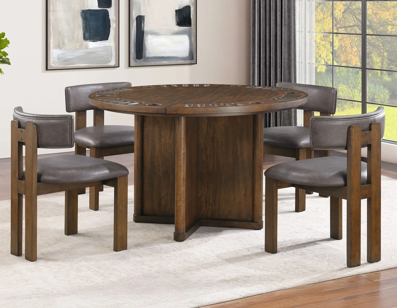 Cambridge Burnished Chestnut Vegan Leather Side Chair, Set of 2 - Image 12