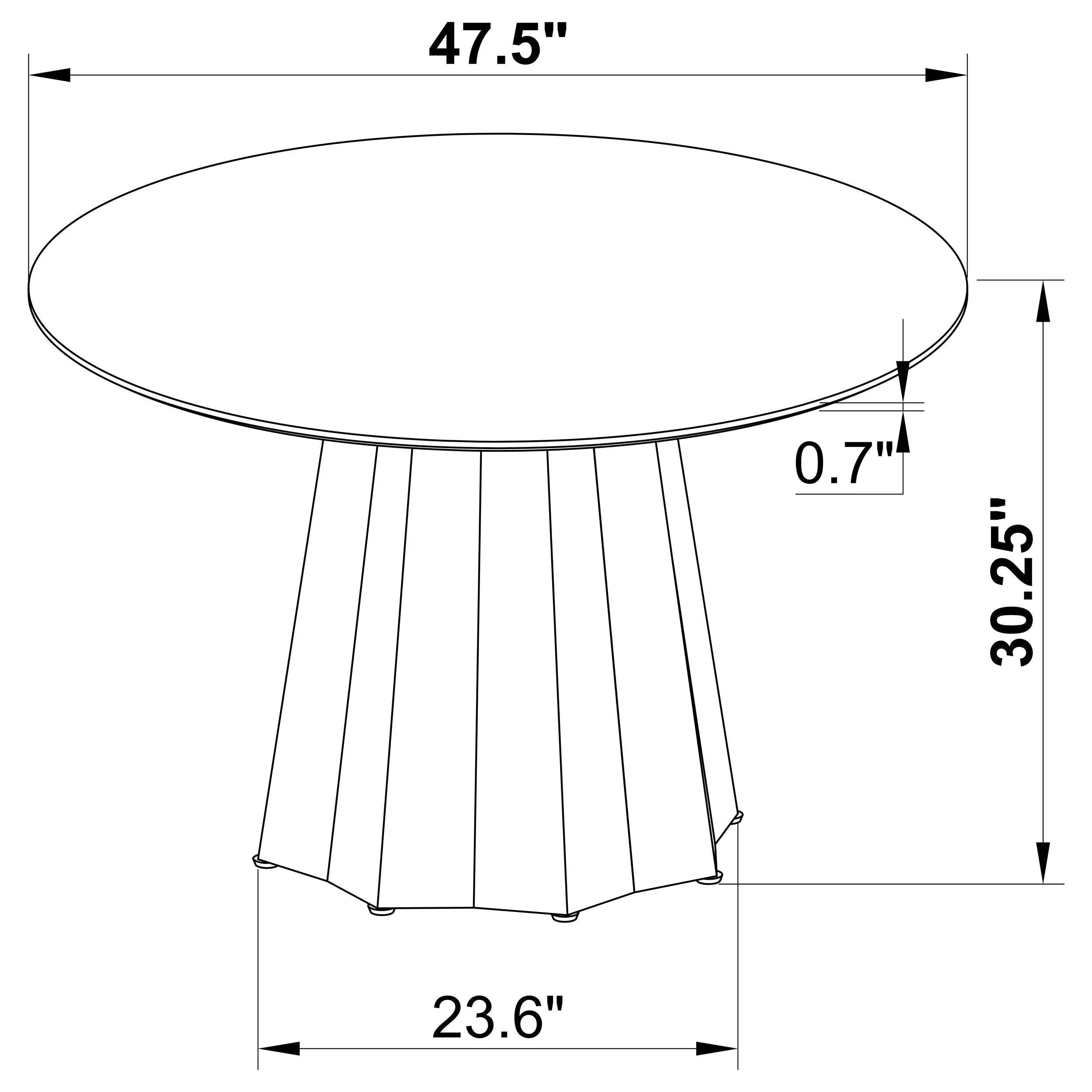 Camden Black Round 48-inch Faux Marble Top Dining Table - Image 5