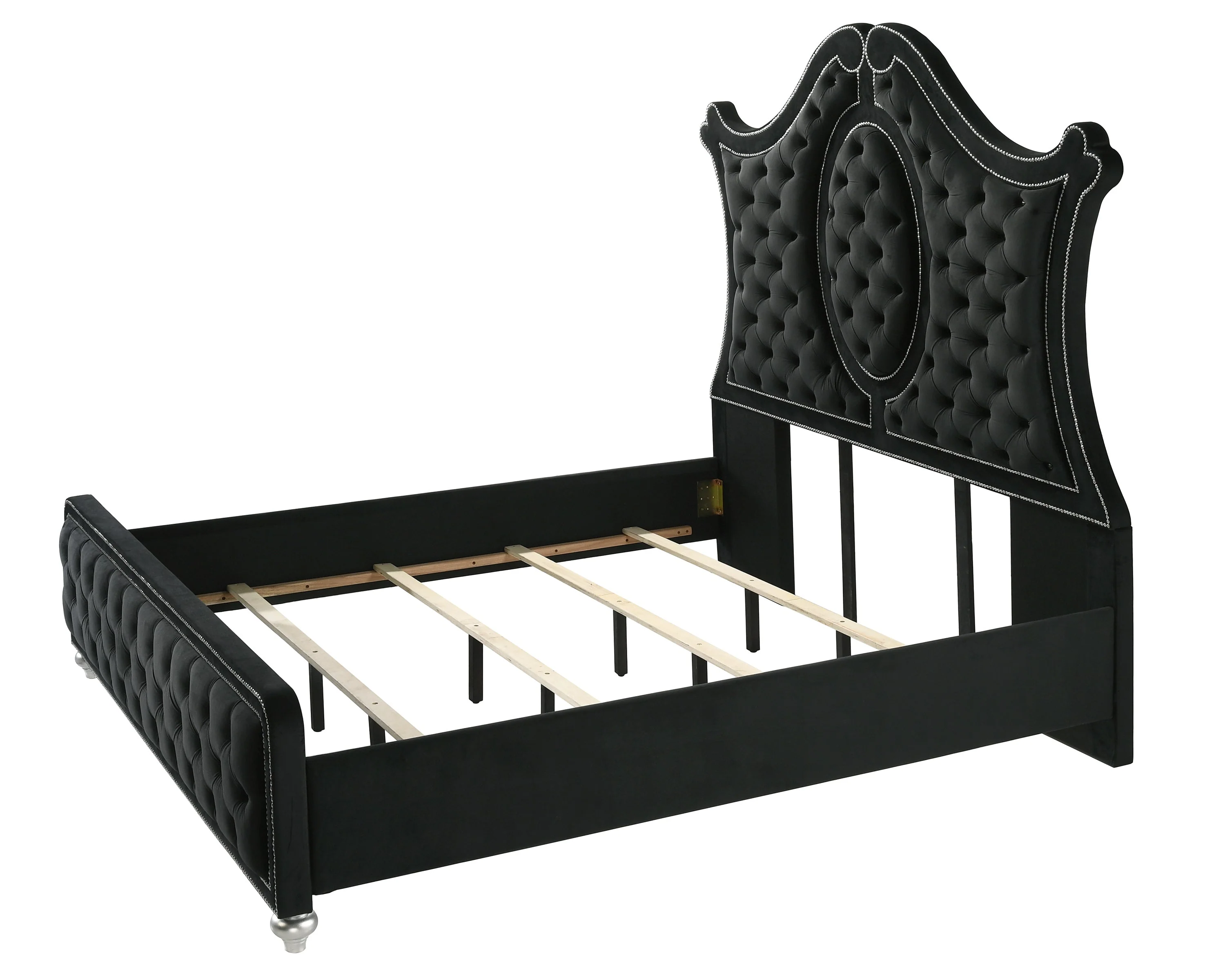 Cameo Black King Upholstered Panel Bed - Image 2