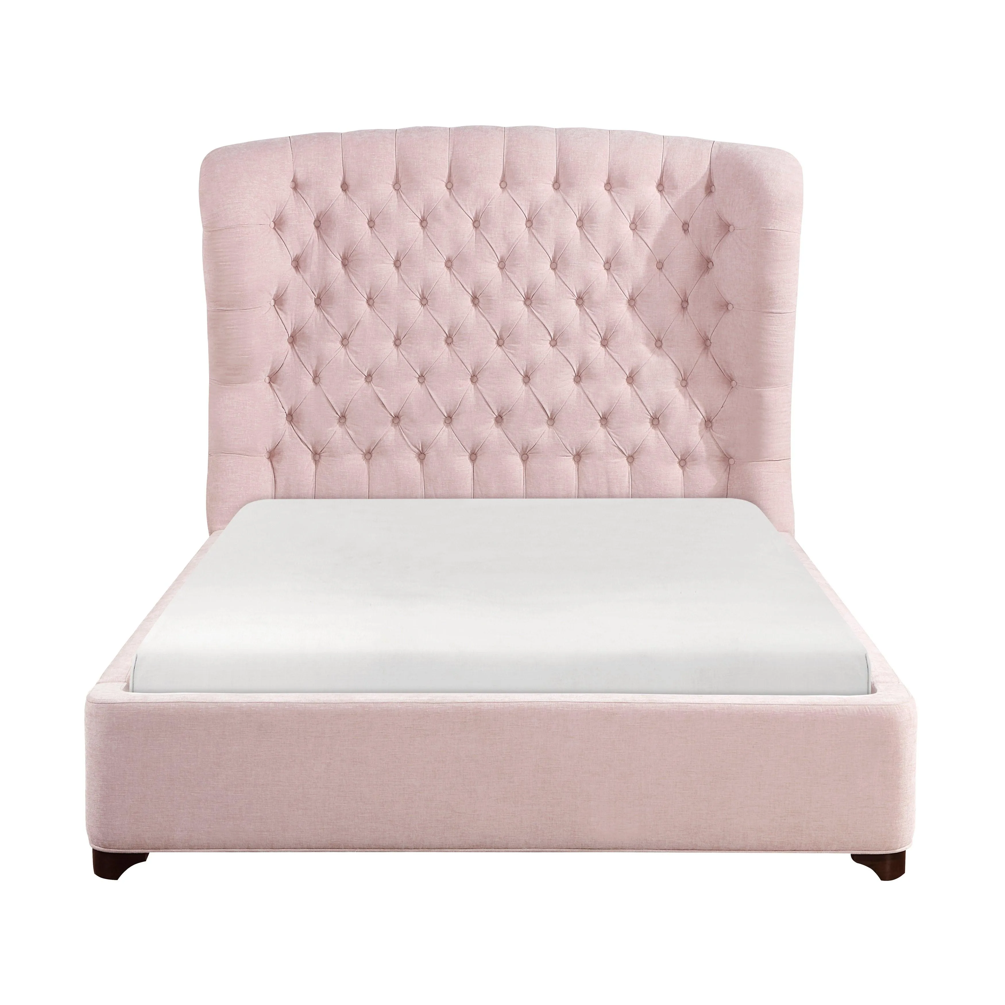 Cameo Pink Full Upholstered Wingback Bed - Image 2