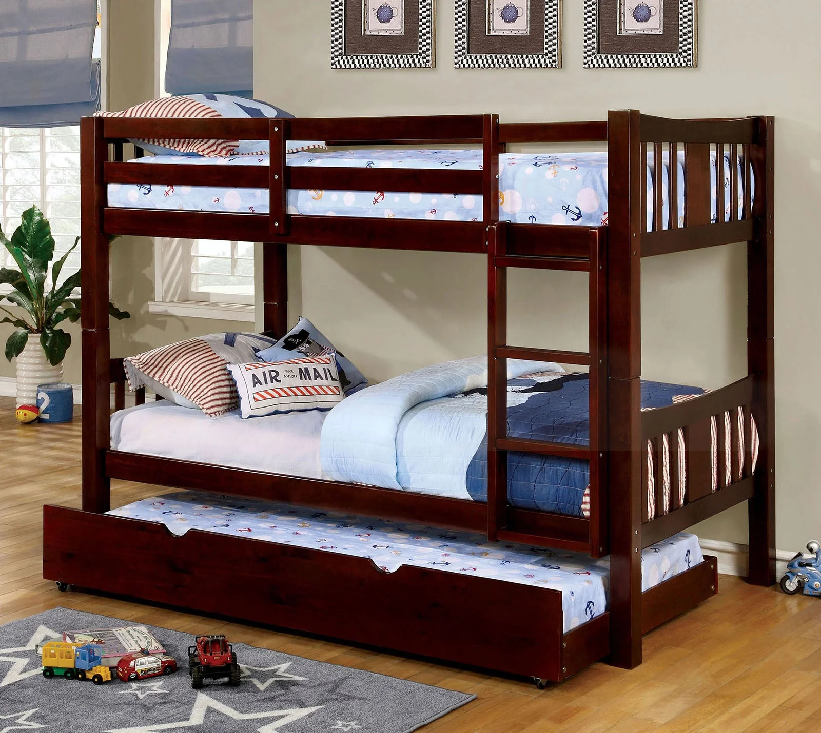 Cameron Dark Walnut Full/Full Bunk Bed, Dark Walnut - Image 2