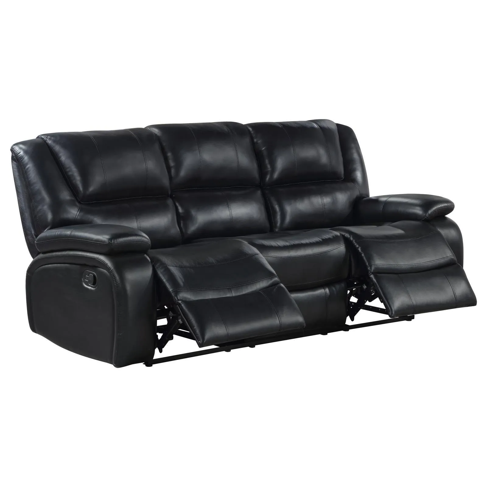 Camila Black 2-piece Upholstered Motion Reclining Sofa Set - Image 3