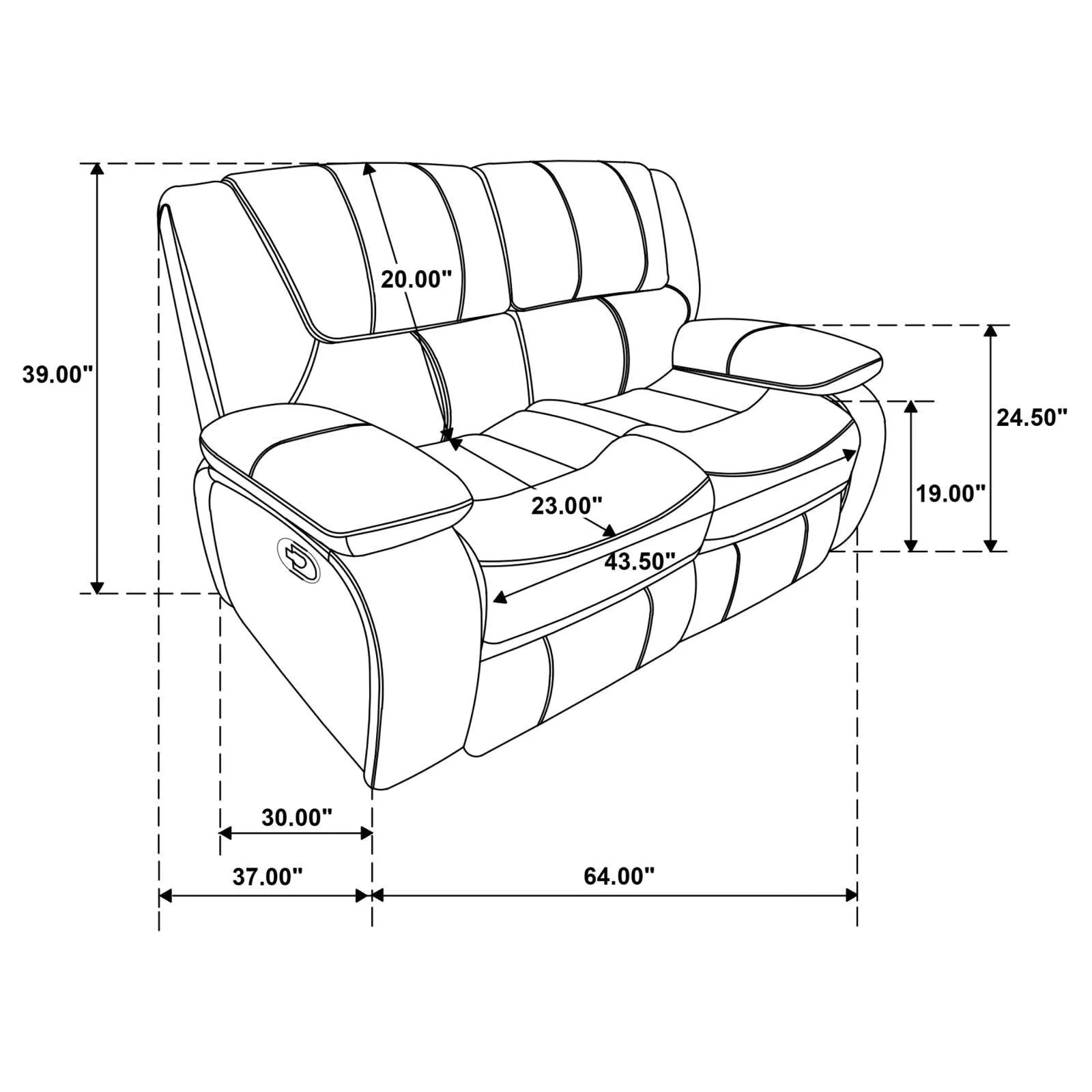 Camila Black 3-piece Upholstered Motion Reclining Sofa Set - Image 17