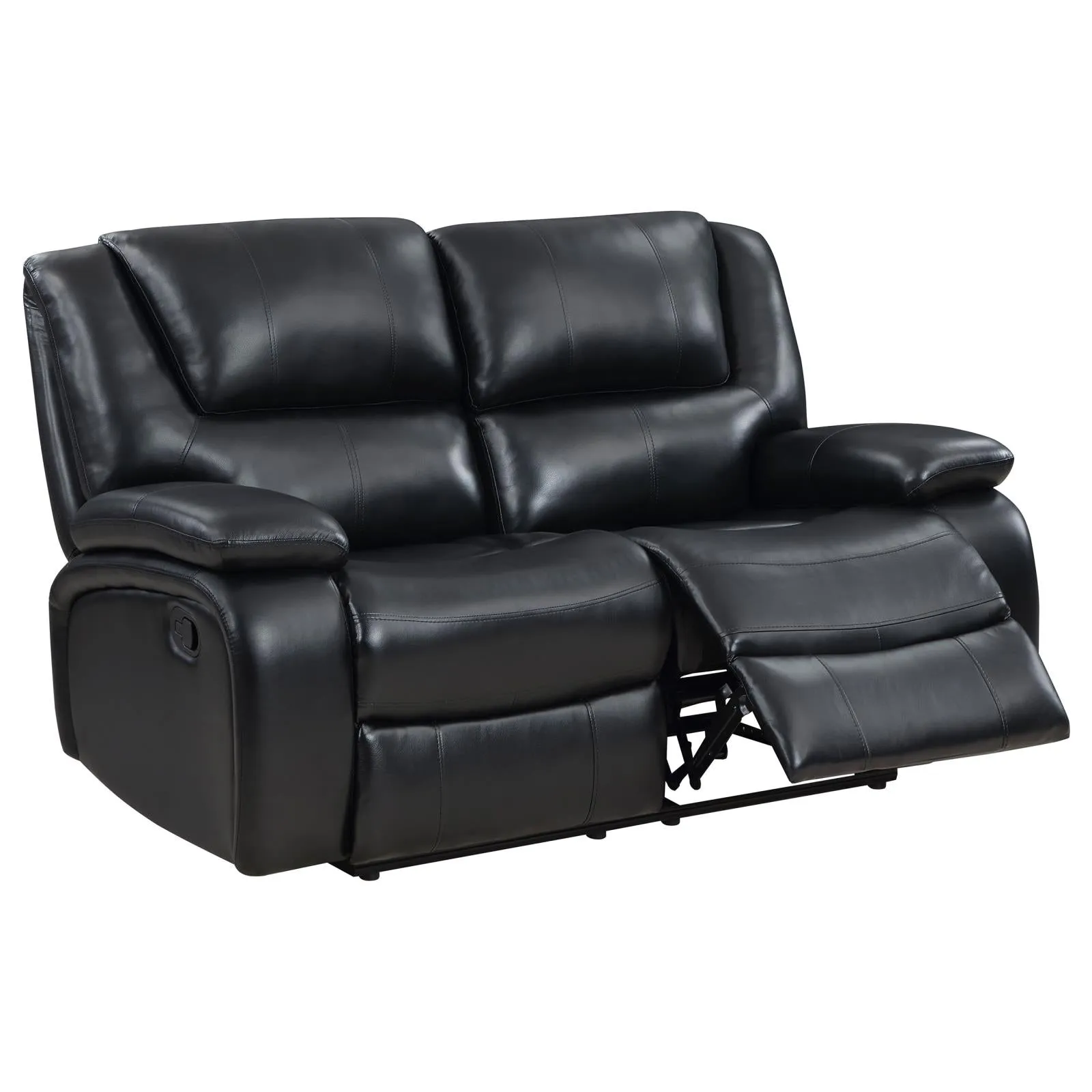 Camila Black Upholstered Manual Reclining Living Room Set - Image 10