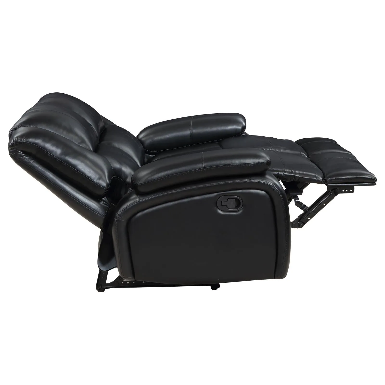 Camila Black Upholstered Manual Reclining Living Room Set - Image 12