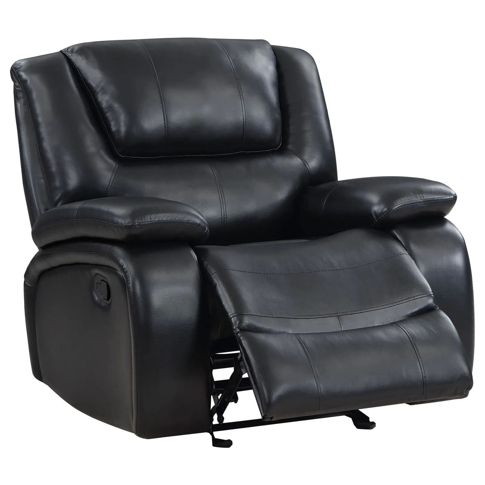 Camila Black Upholstered Manual Reclining Living Room Set - Image 14