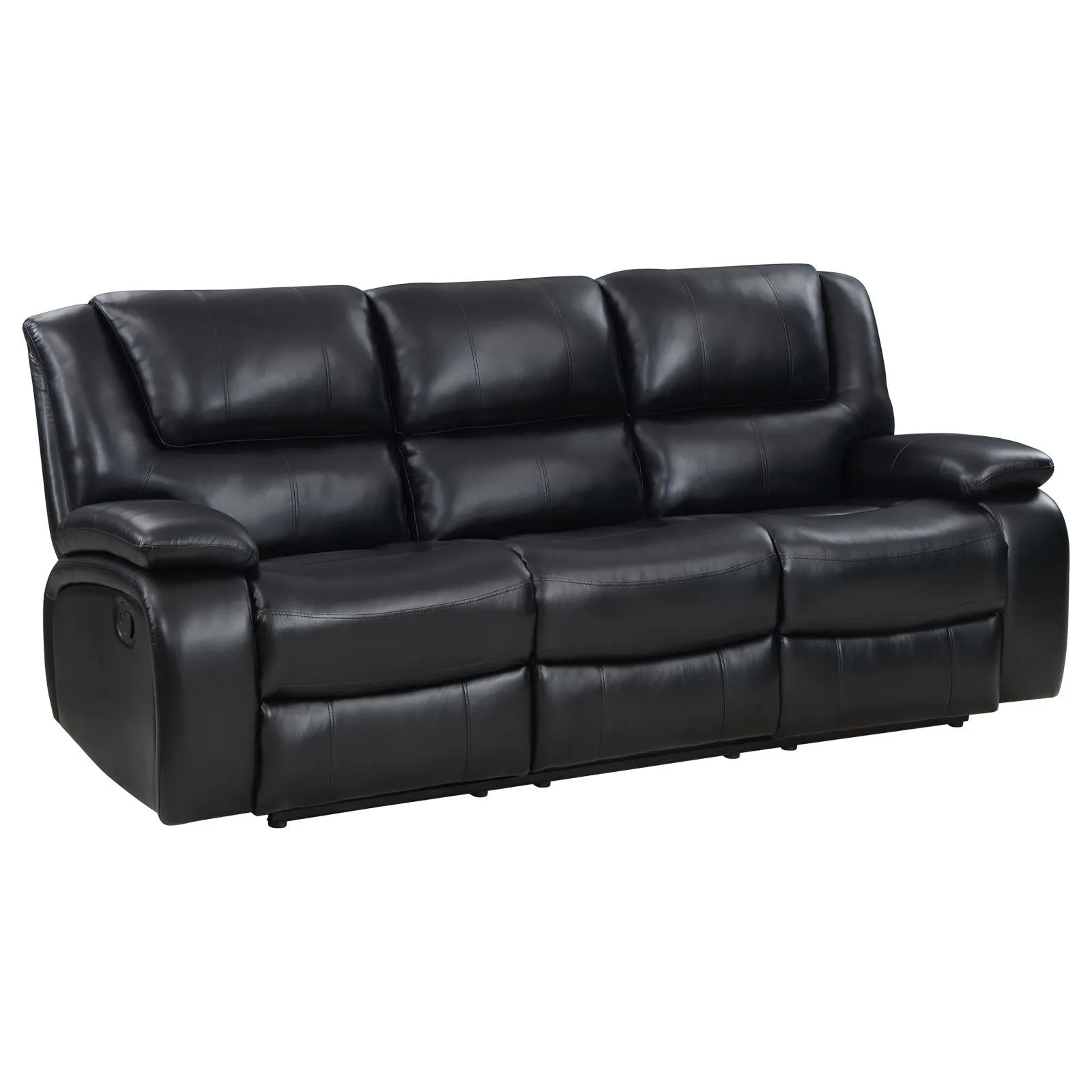 Camila Black Upholstered Manual Reclining Living Room Set - Image 5