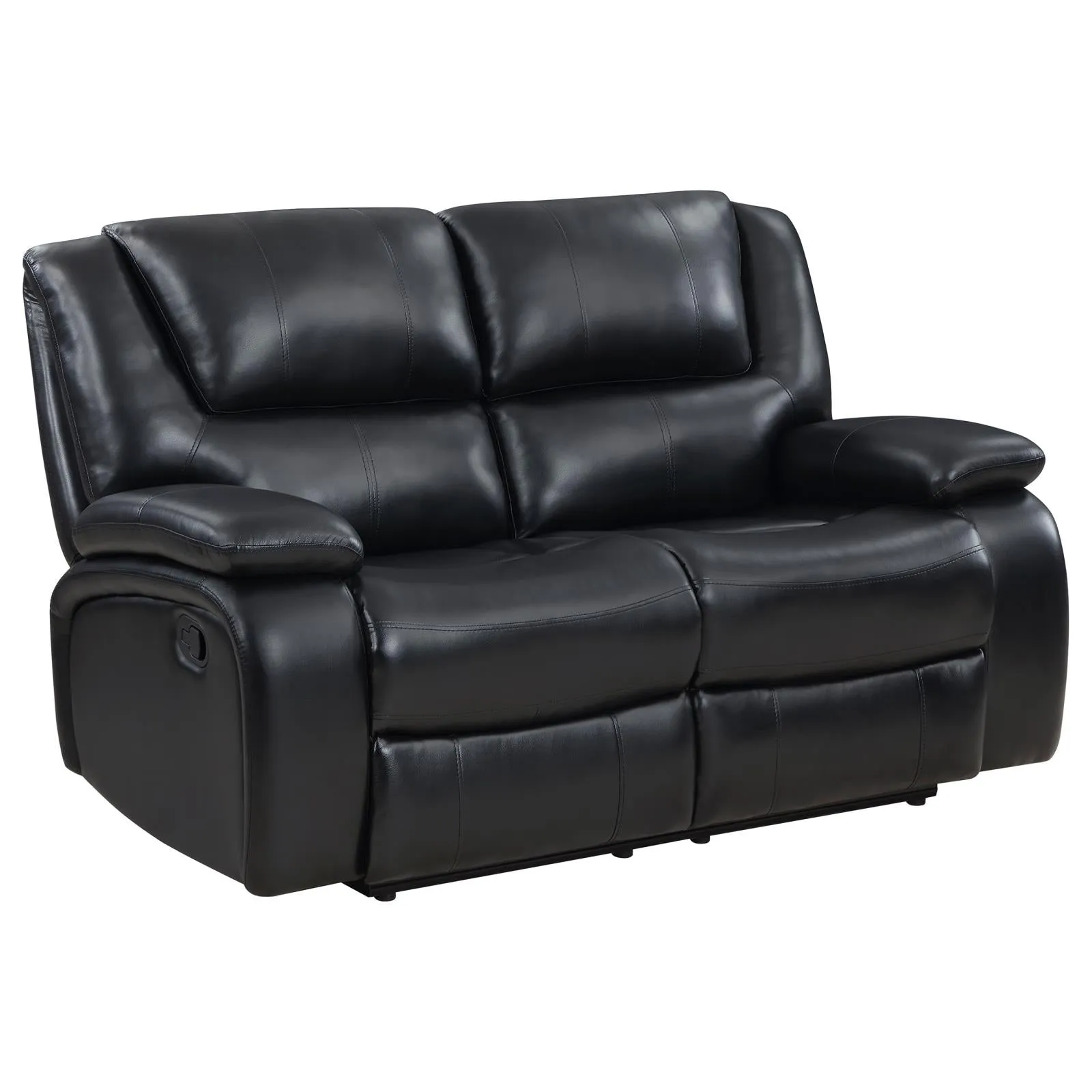 Camila Black Upholstered Manual Reclining Living Room Set - Image 9