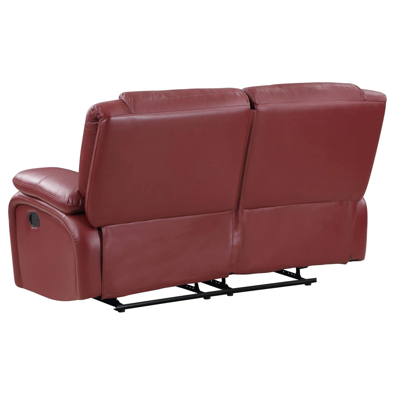 Camila Red Faux Leather 2-piece Upholstered Reclining Sofa Set - Image 8