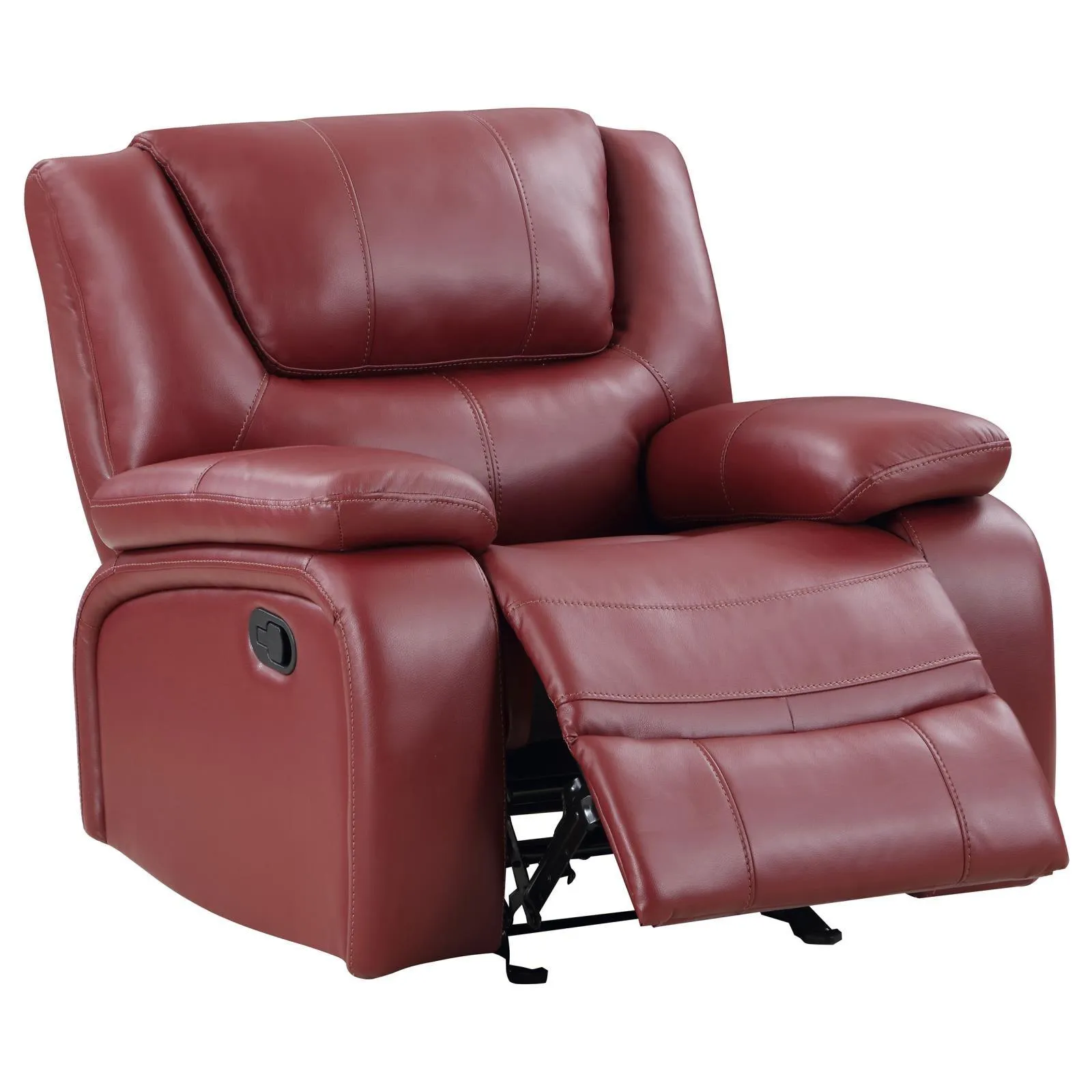 Camila Red Faux Leather 3-piece Upholstered Reclining Sofa Set - Image 10