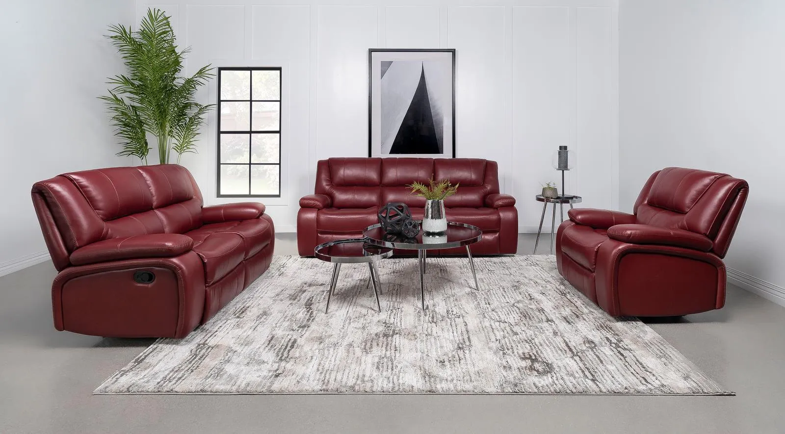 Camila Red Faux Leather Upholstered Glider Recliner Chair - Image 9
