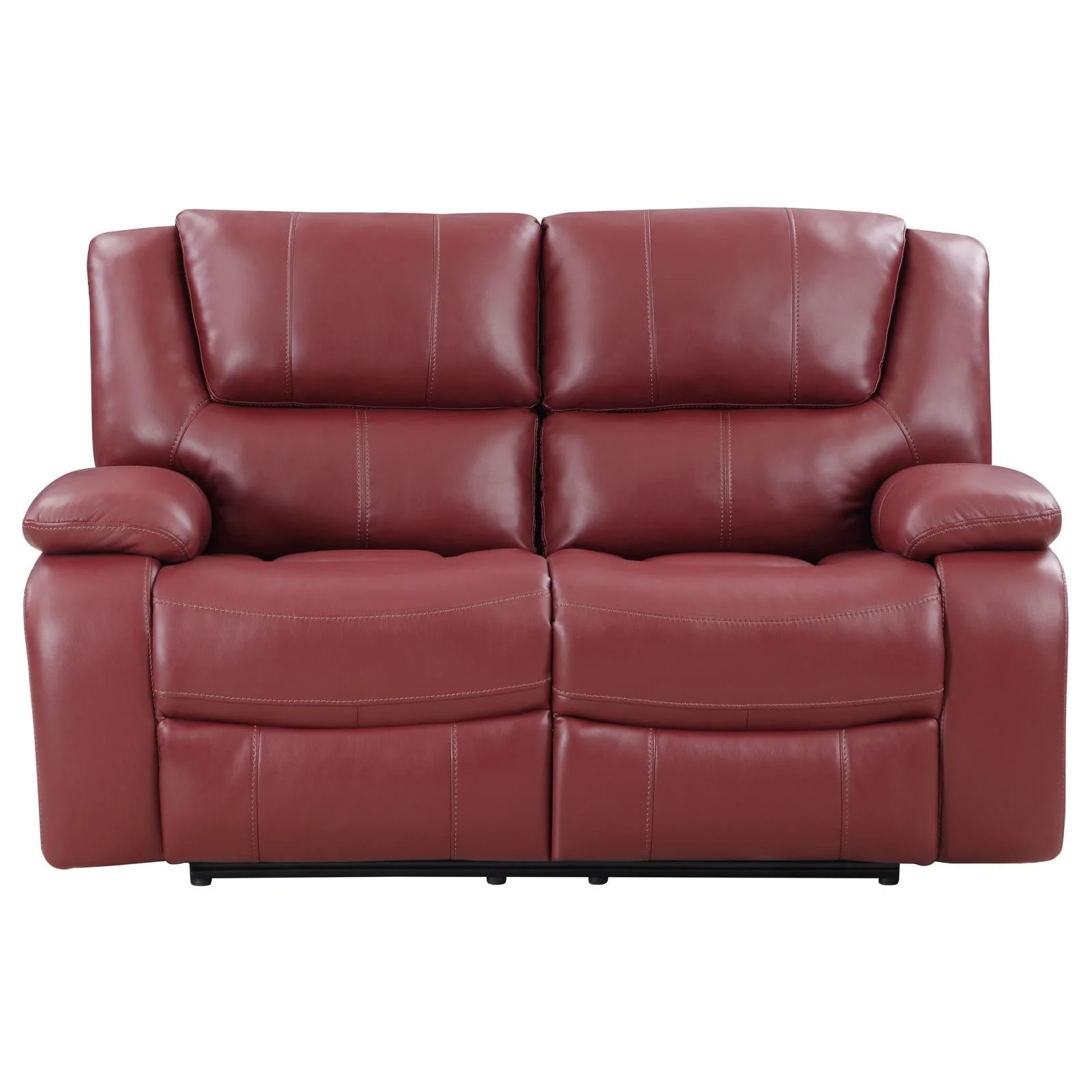 Camila Red Faux Leather Upholstered Motion Reclining Loveseat - Image 4