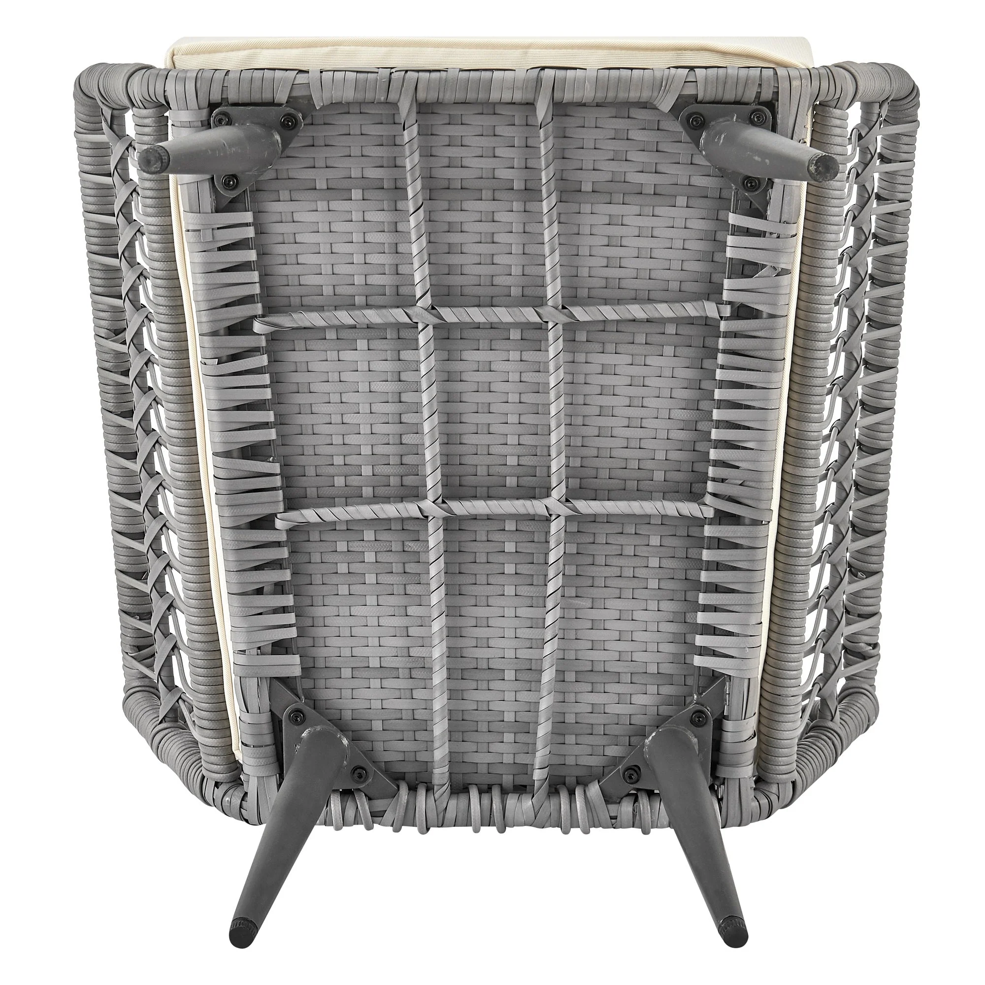 Cannes Patio 2-Person Seating Group with End Table with Cream Cushions - Image 10