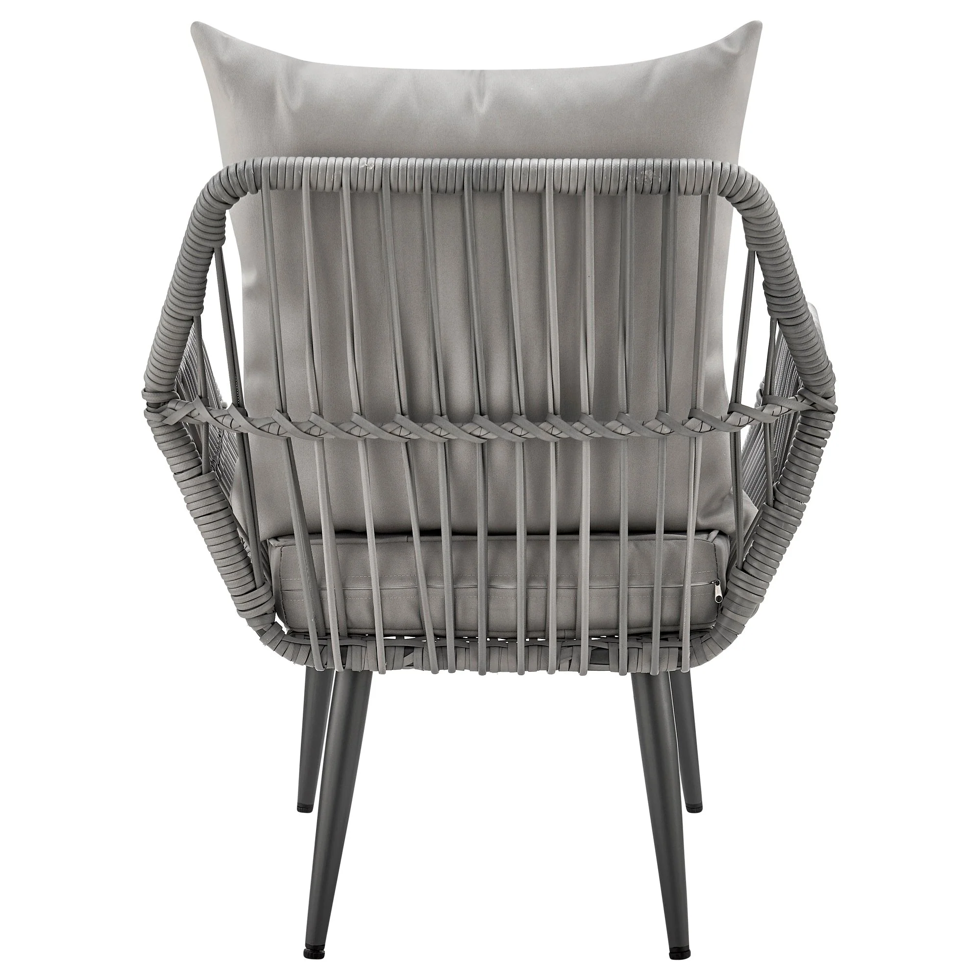 Cannes Patio 2-Person Seating Group with End Table with Grey Cushions - Image 9