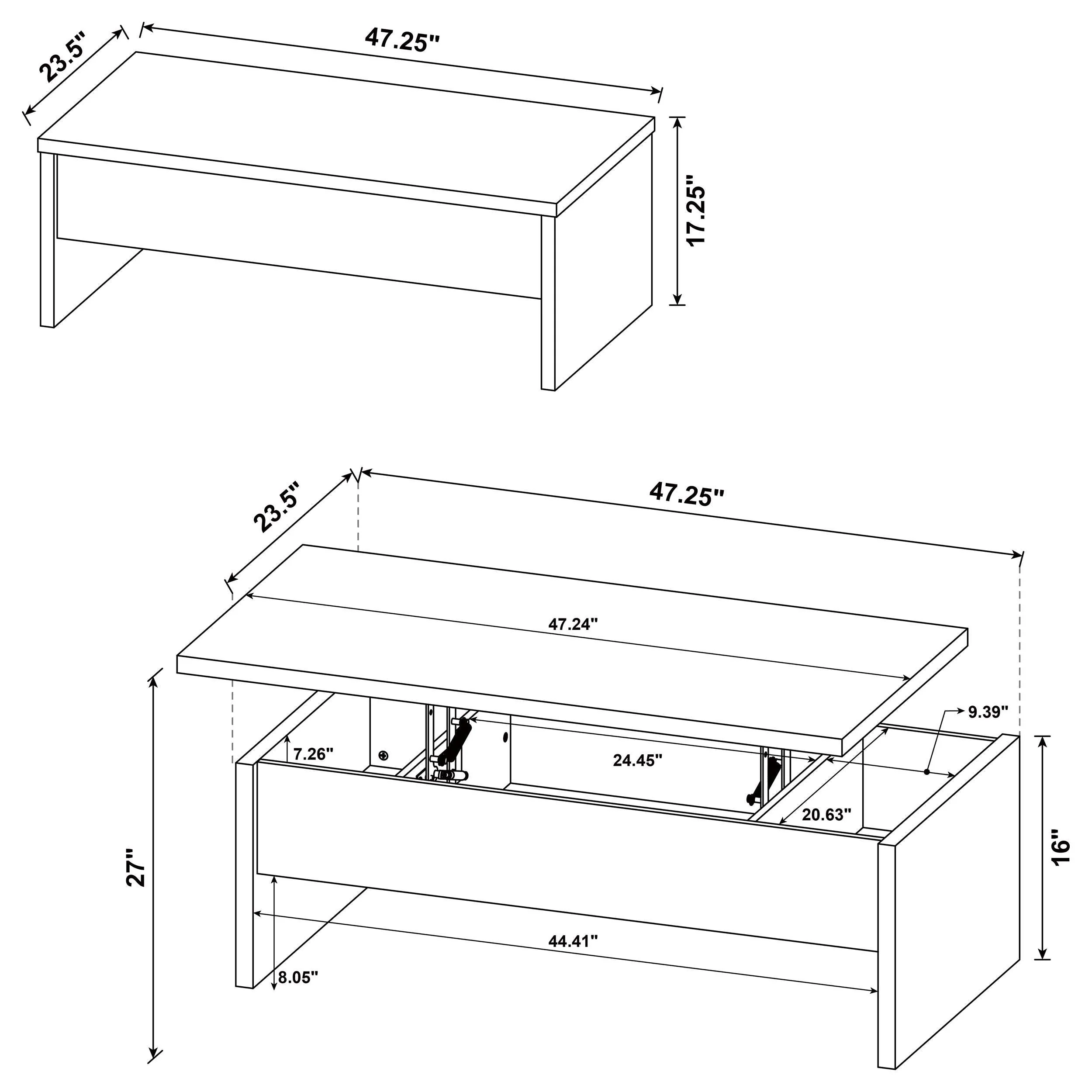 Canoga Light Oak Engineered Wood Lift Top Coffee Table - Image 11