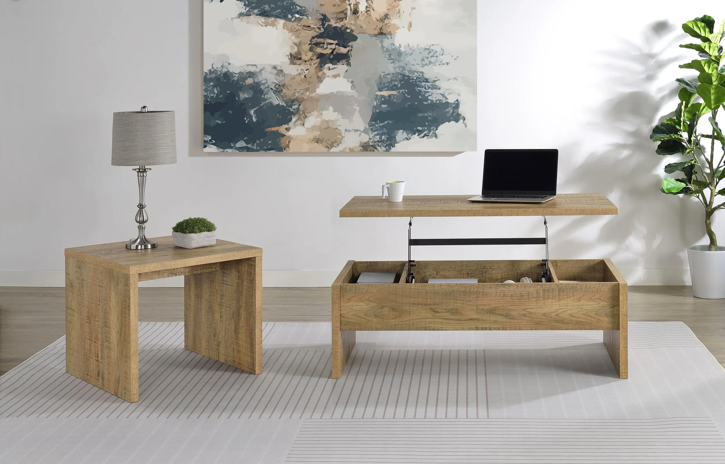 Canoga Mango Engineered Wood Lift Top Cocktail Coffee Table - Image 12