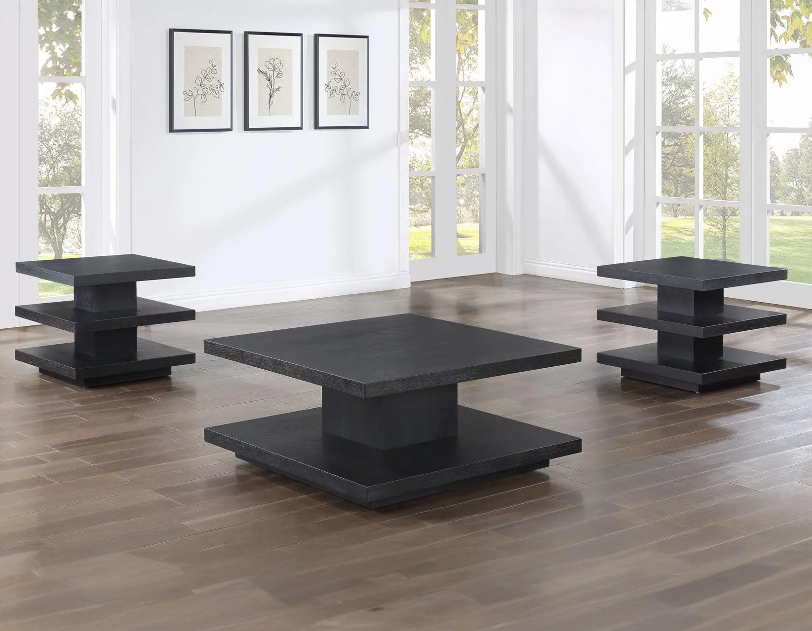 Canyon Black Cocktail Table with Casters - Image 2
