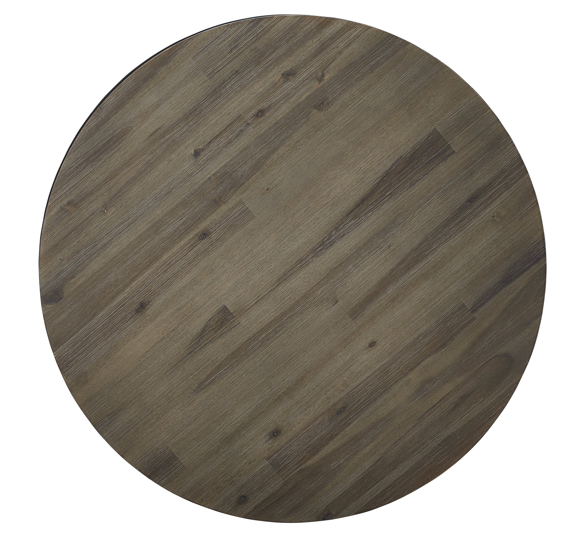 Canyon Solid Wood and Metal Round Coffee Table in Washed Grey - Image 5