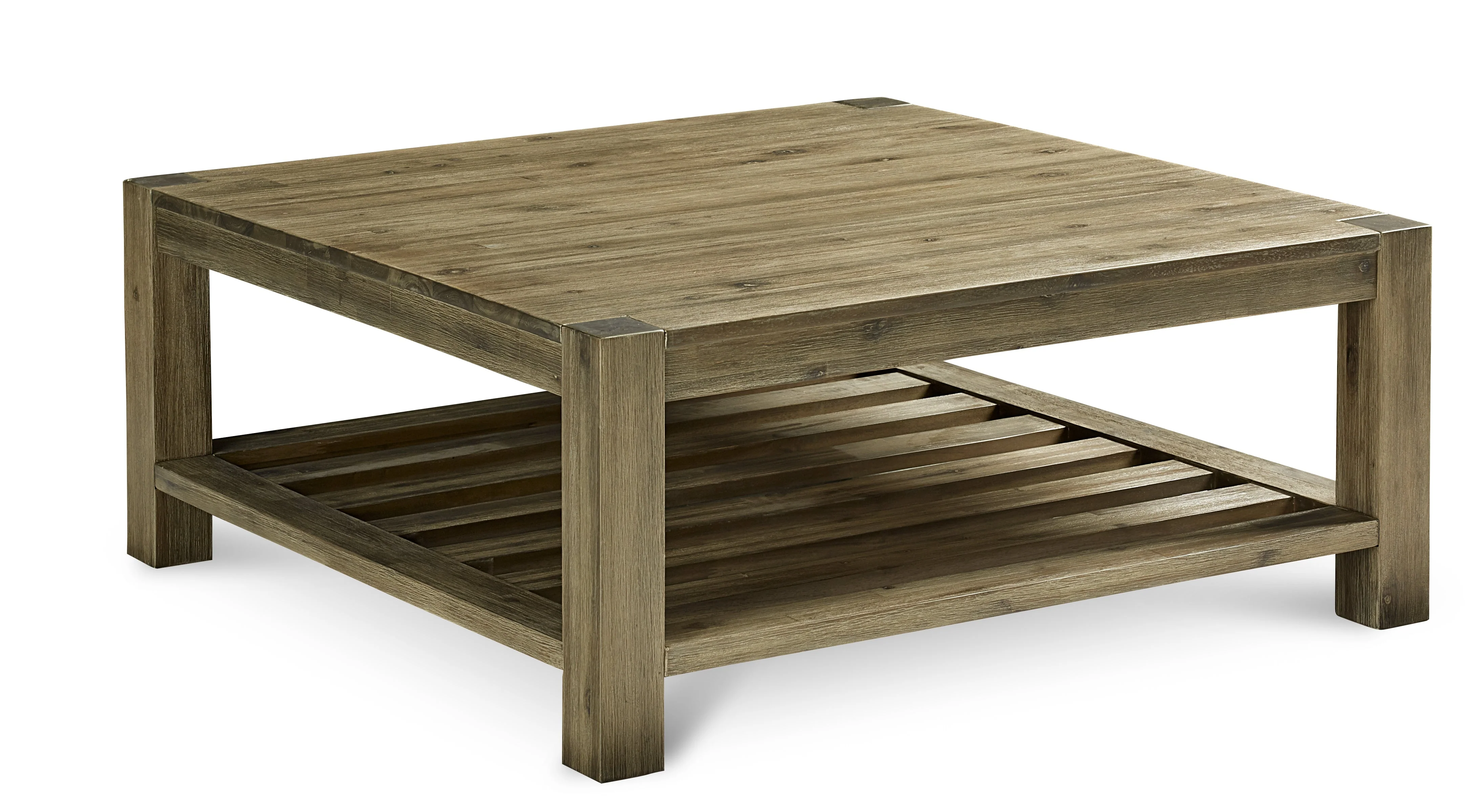 Canyon Solid Wood Square Coffee Table in Washed Grey - Image 5