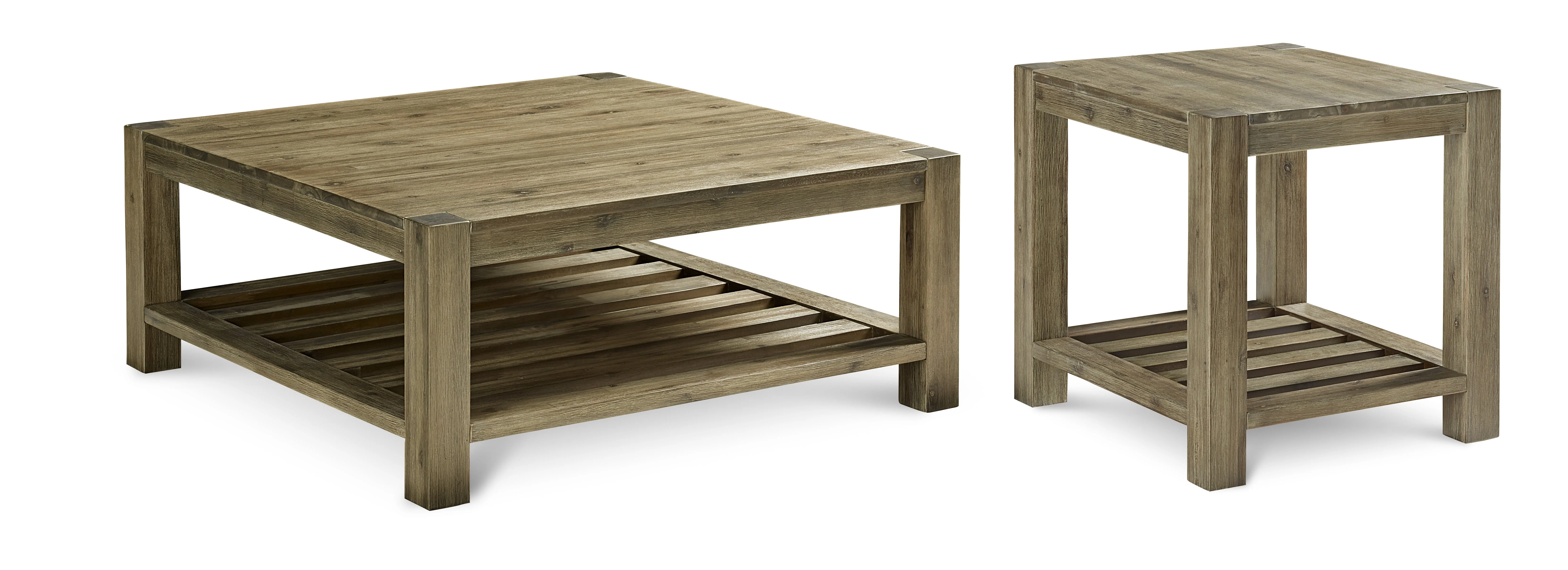 Canyon Solid Wood Square Coffee Table in Washed Grey - Image 6
