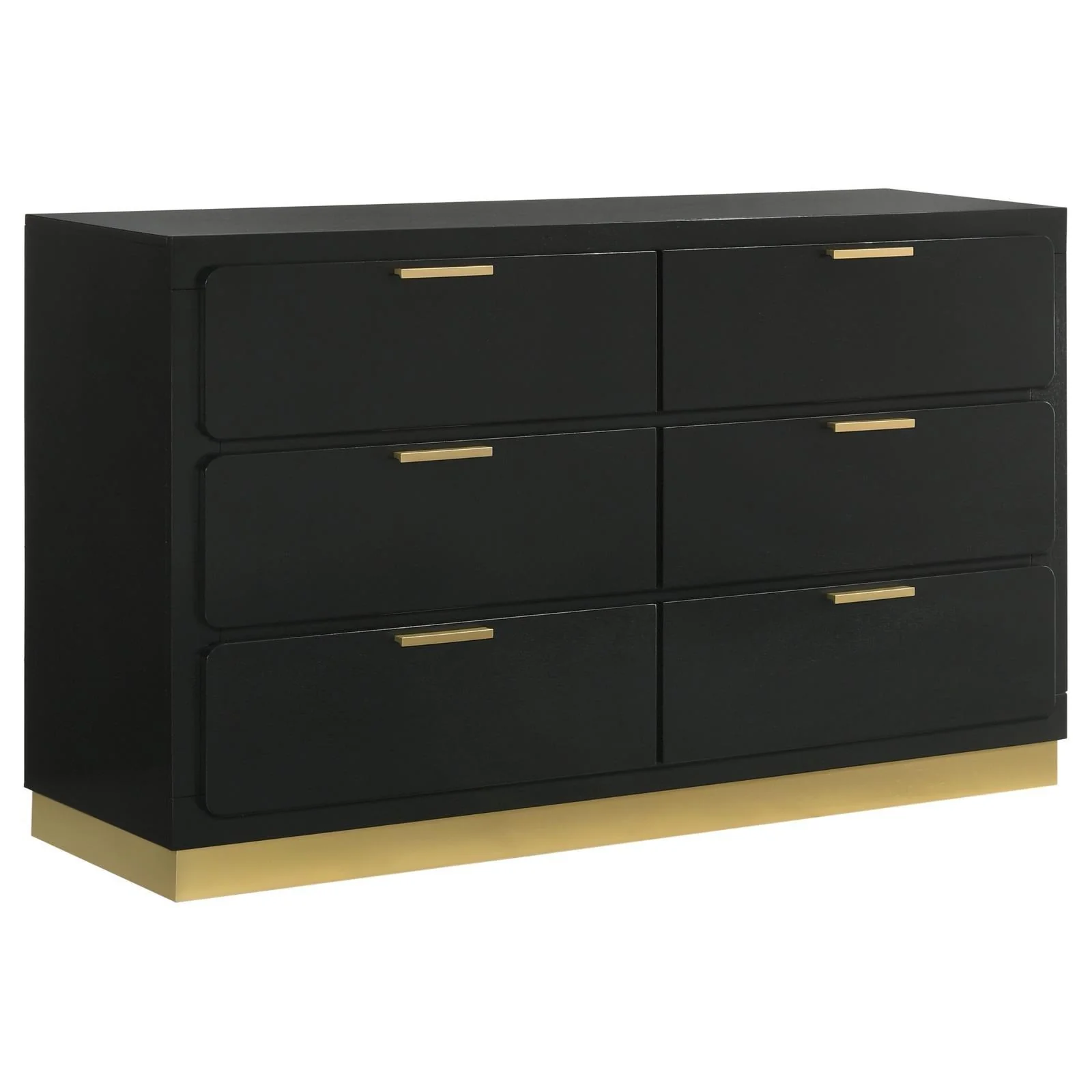 Caraway Black 6-drawer Bedroom Dresser - Image 2