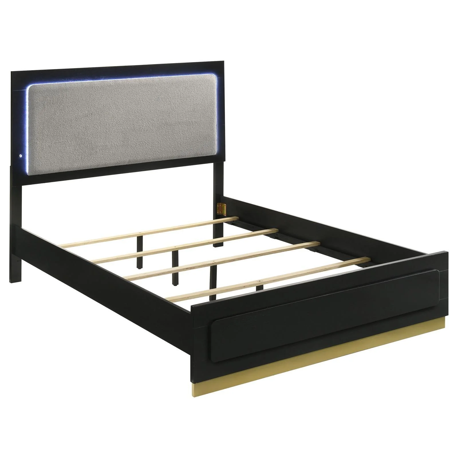 Caraway Black and Gray Eastern King Bed with LED Headboard - Image 3