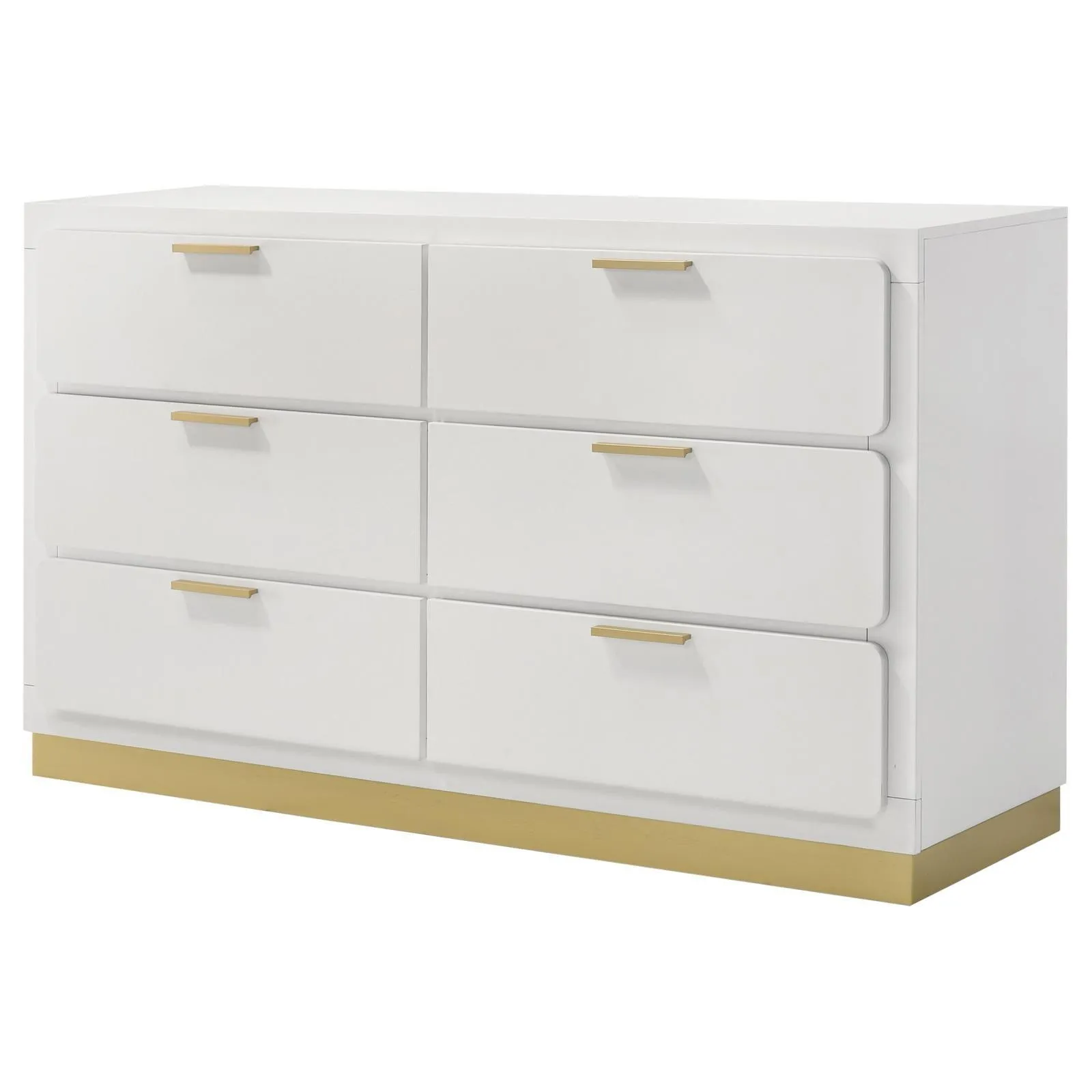 Caraway White 6-drawer Bedroom Dresser - Image 4