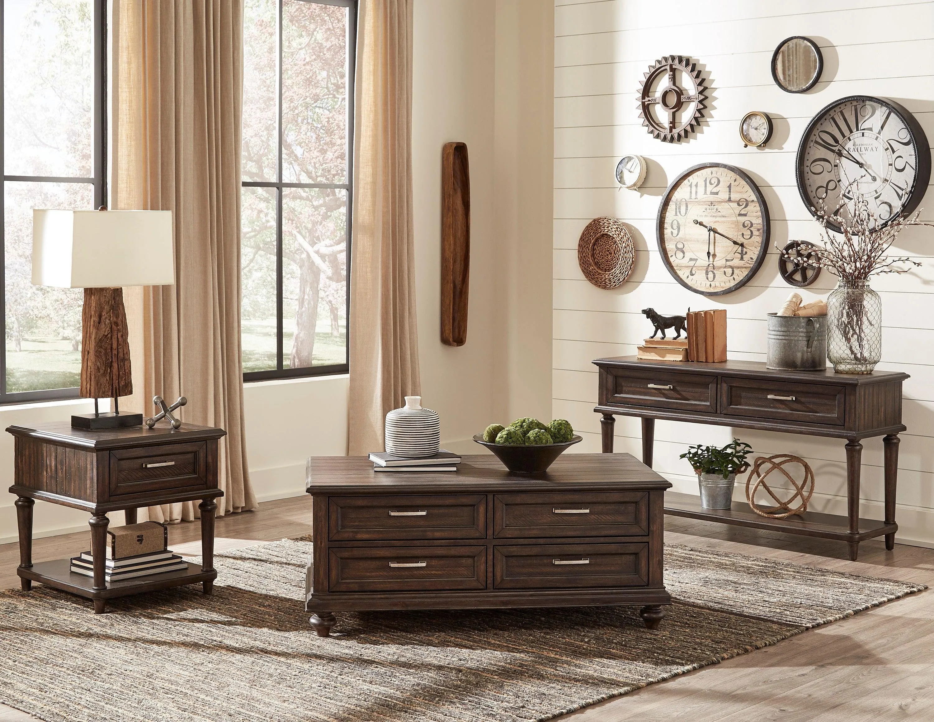 Cardano Driftwood Charcoal Sofa Table - Image 2