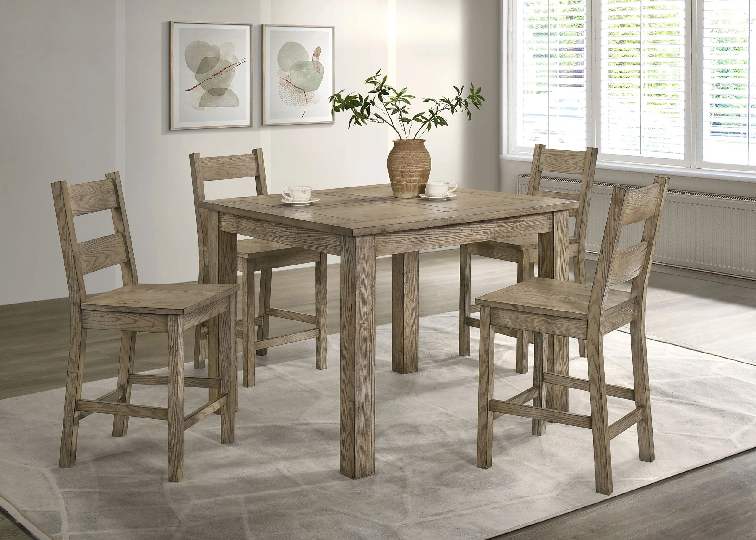 Cardova Vineyard Oak Square Counter Height Dining Table - Image 10
