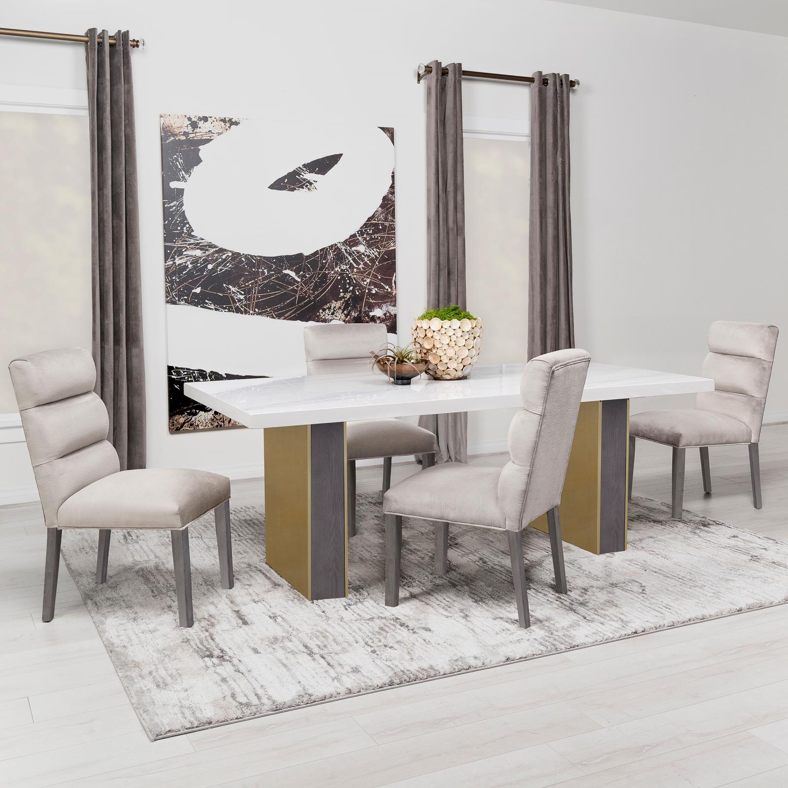 Carla Upholstered Dining Side Chair Stone (Set of 2) - Image 15