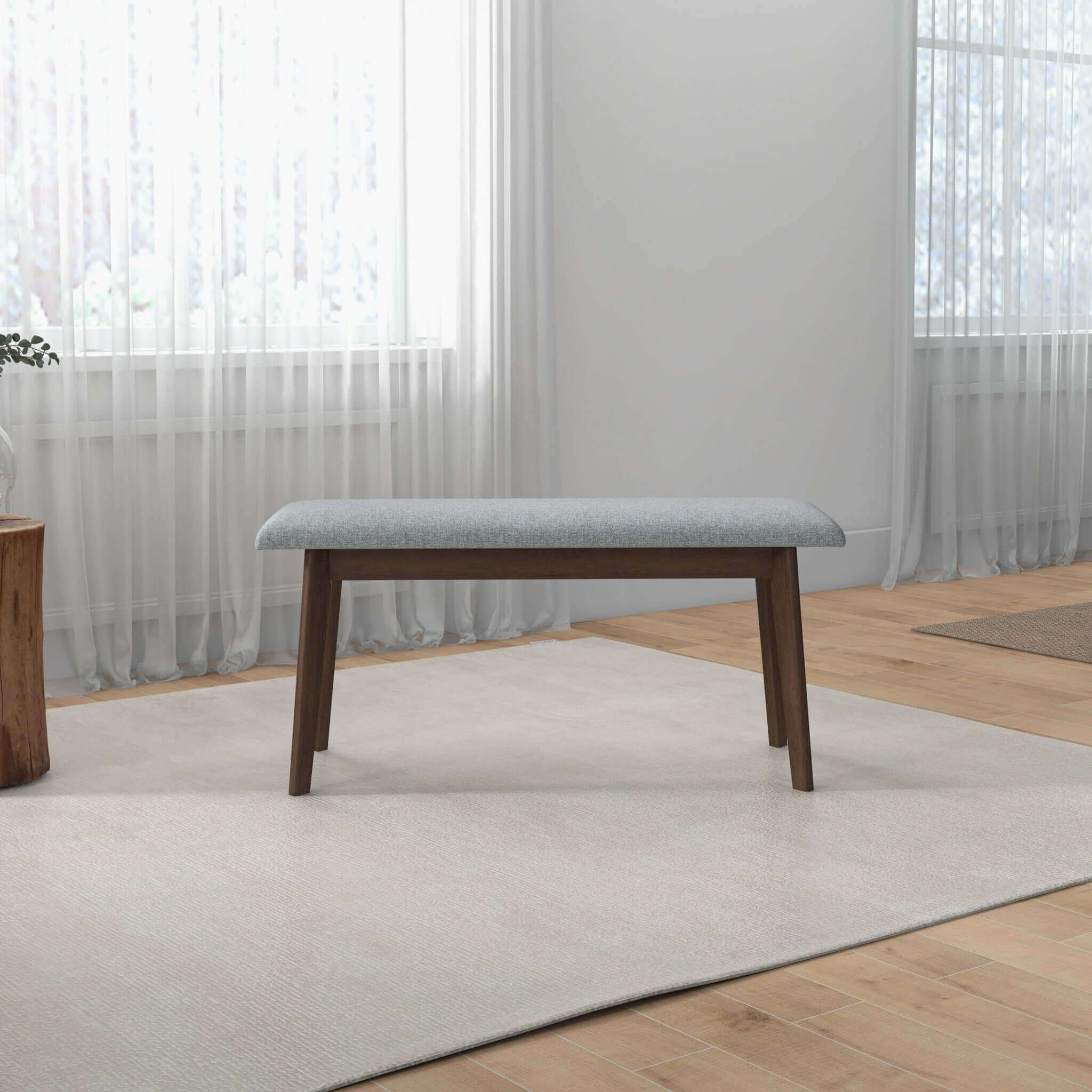 Carlos Fabric Upholstered Solid Wood Bench 47" - Image 7