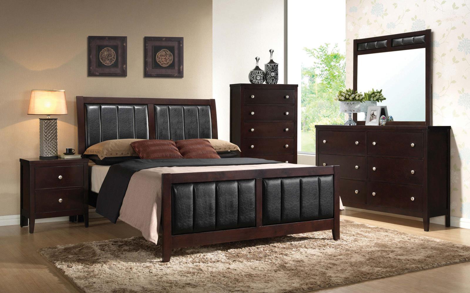 Carlton Cappuccino/Black Queen Upholstered Bed - Image 4