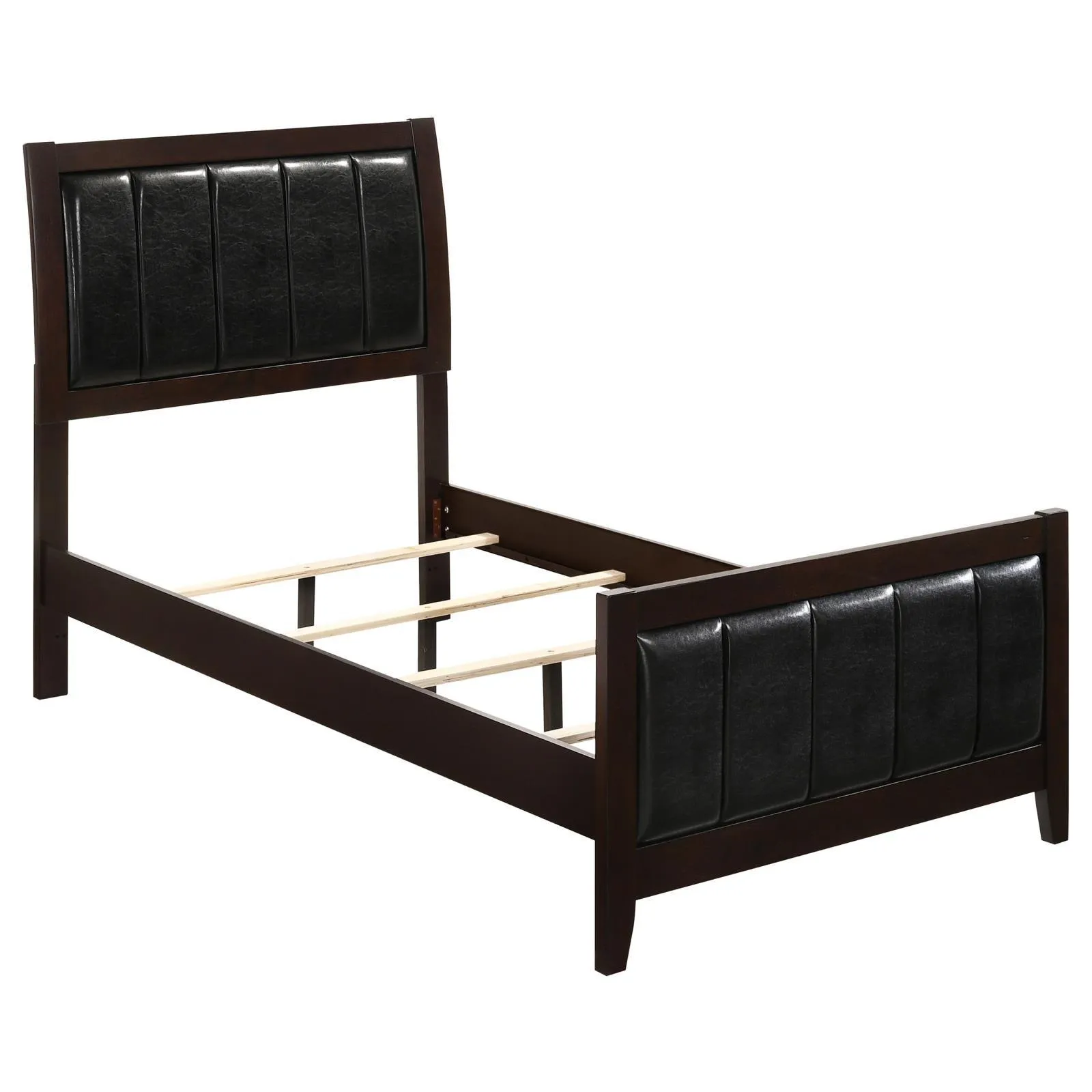 Carlton Cappuccino/Black Twin Upholstered Panel Bed - Image 3