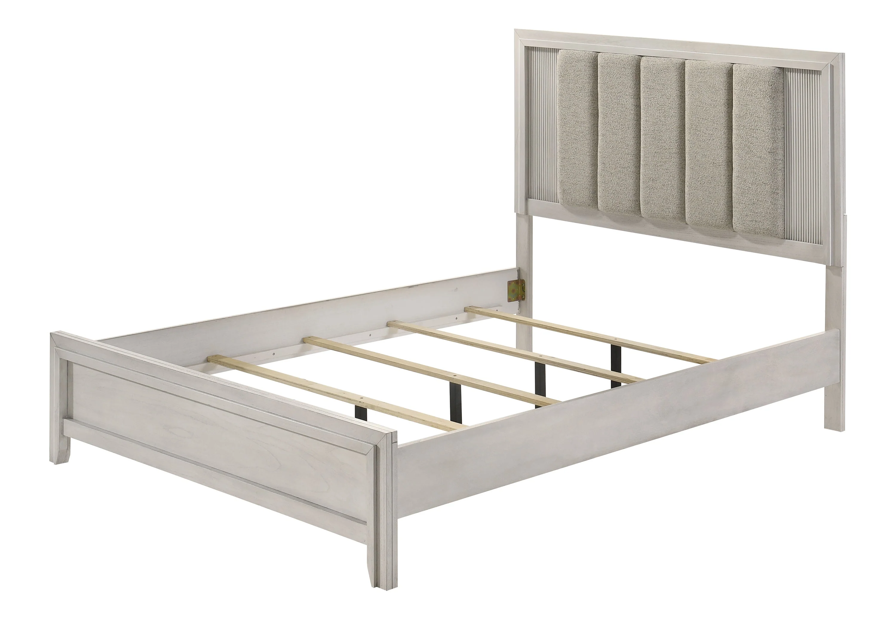Carlton White Queen Upholstered Panel Bed - Image 2