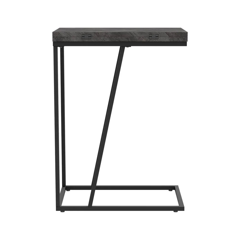 Carly Gray Expandable Chevron Rectangular Accent Table - Image 7
