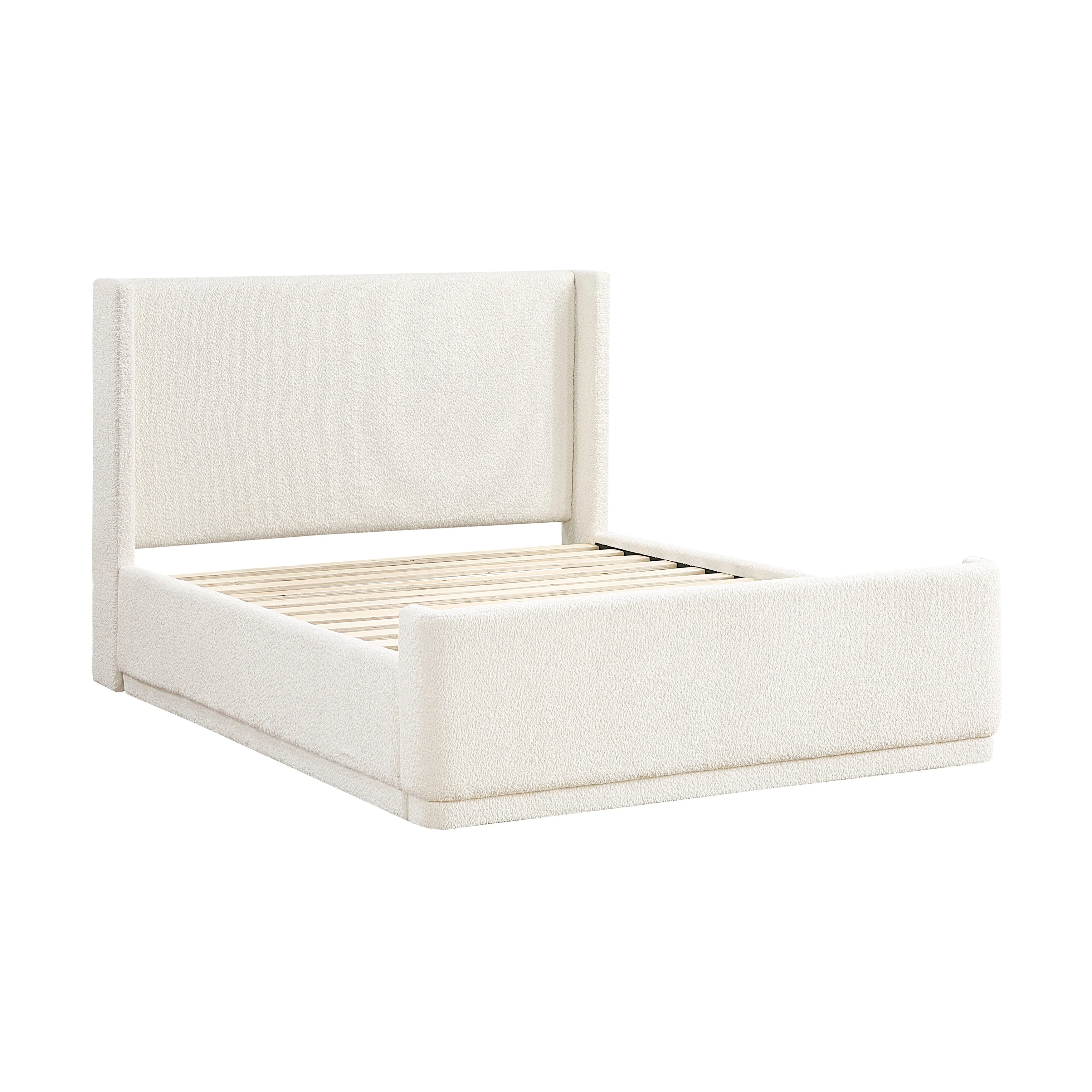 Carmel Beige Full Upholstered Platform Bed - Image 3