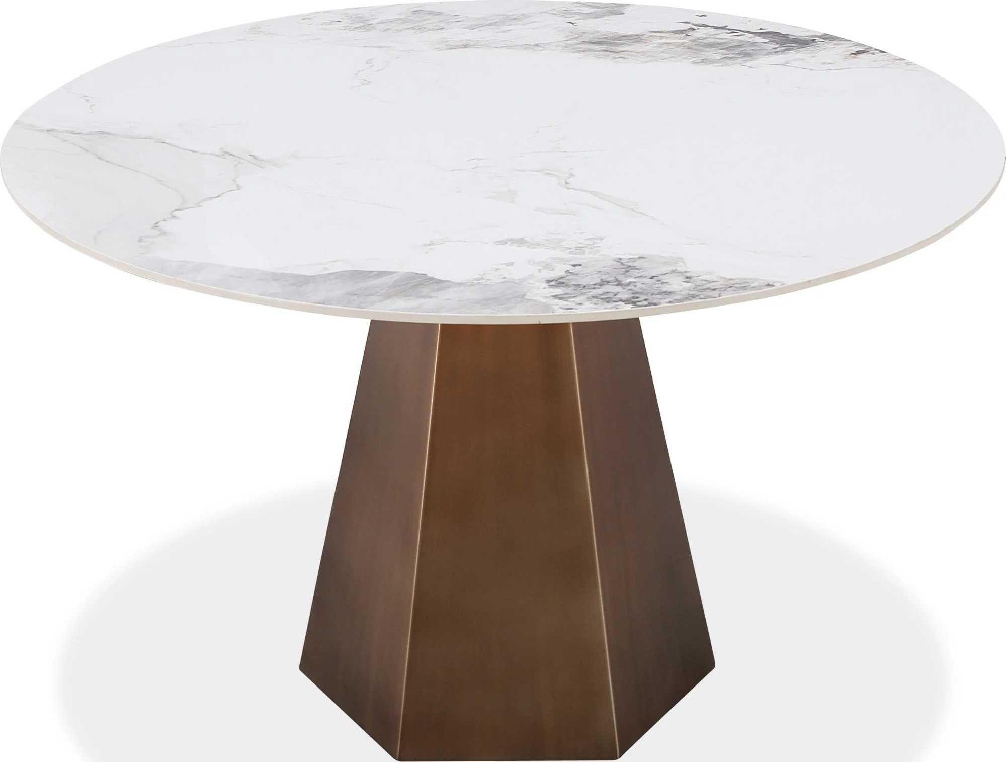 Carmel Chanelle/Bronze Stone Top Round Dining Table - Image 2