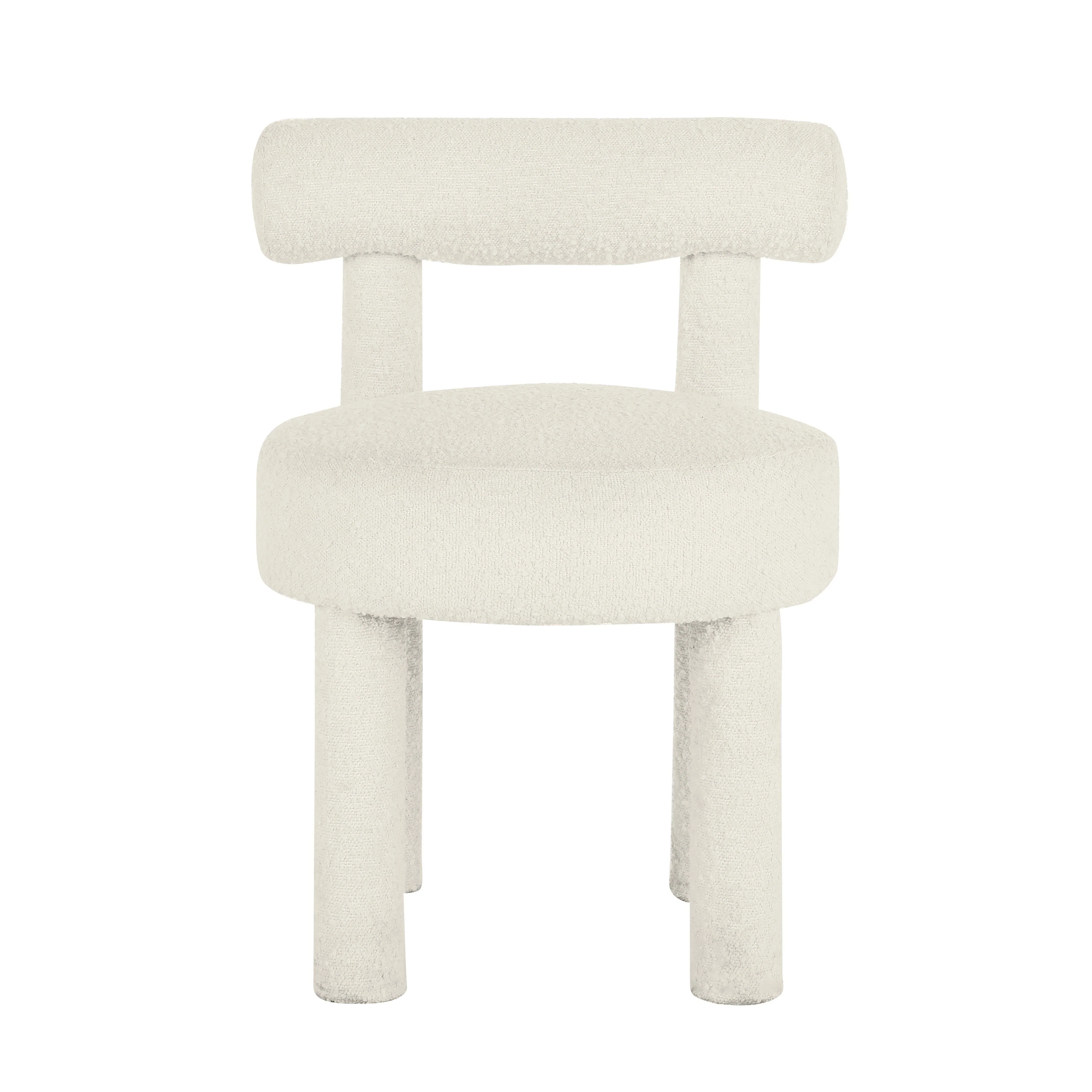Carmel Cream Performance Boucle Dining Chair - Image 3