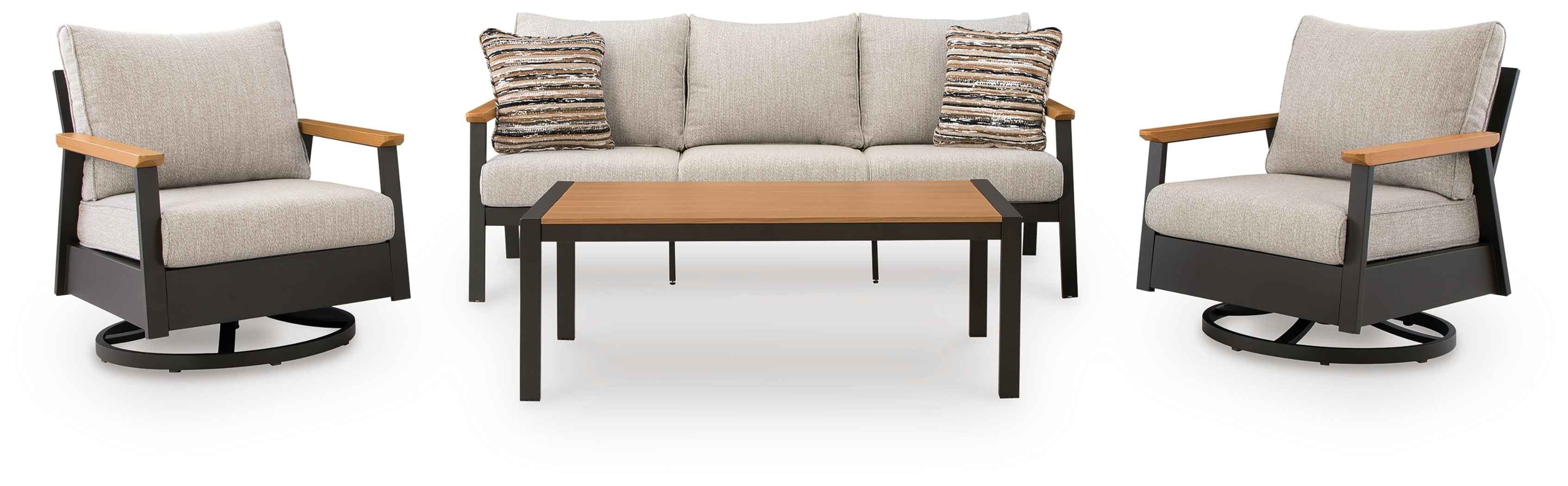 Carmel Highlands Dark Brown Outdoor Sofa,Chairs,Table (Set of 4) - Image 2