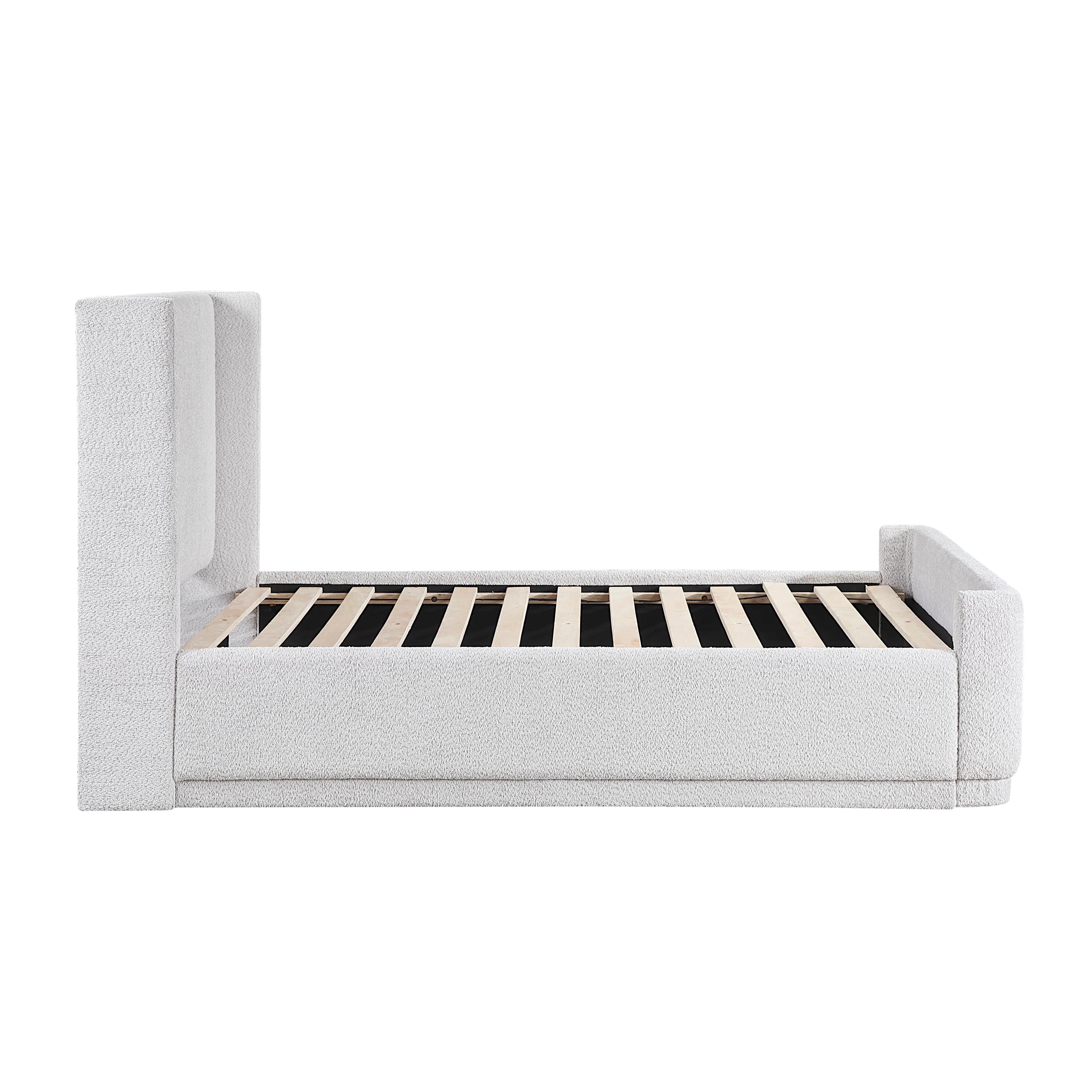 Carmel Light Gray Full Upholstered Platform Bed - Image 6