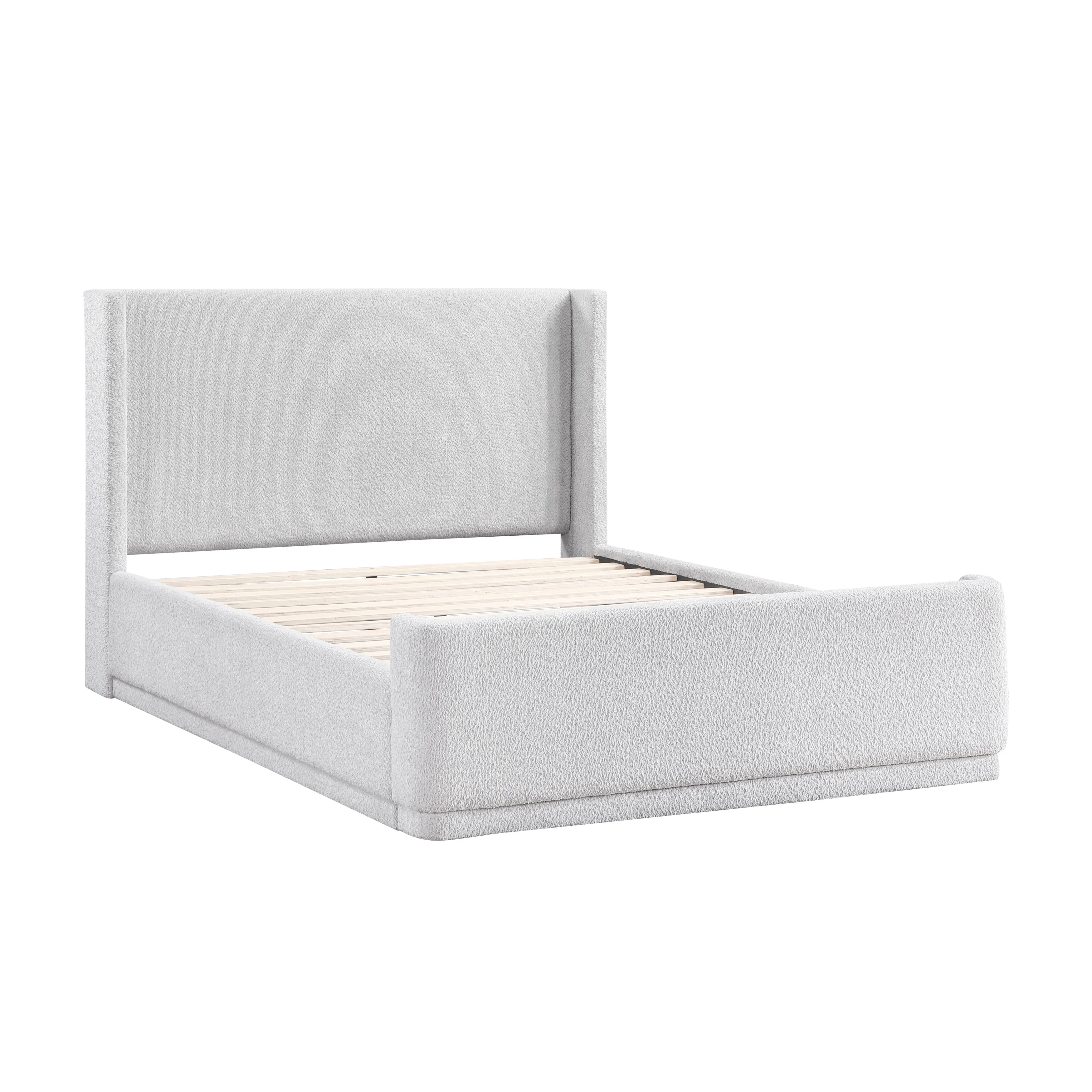 Carmel Light Gray Full Upholstered Platform Bed - Image 3
