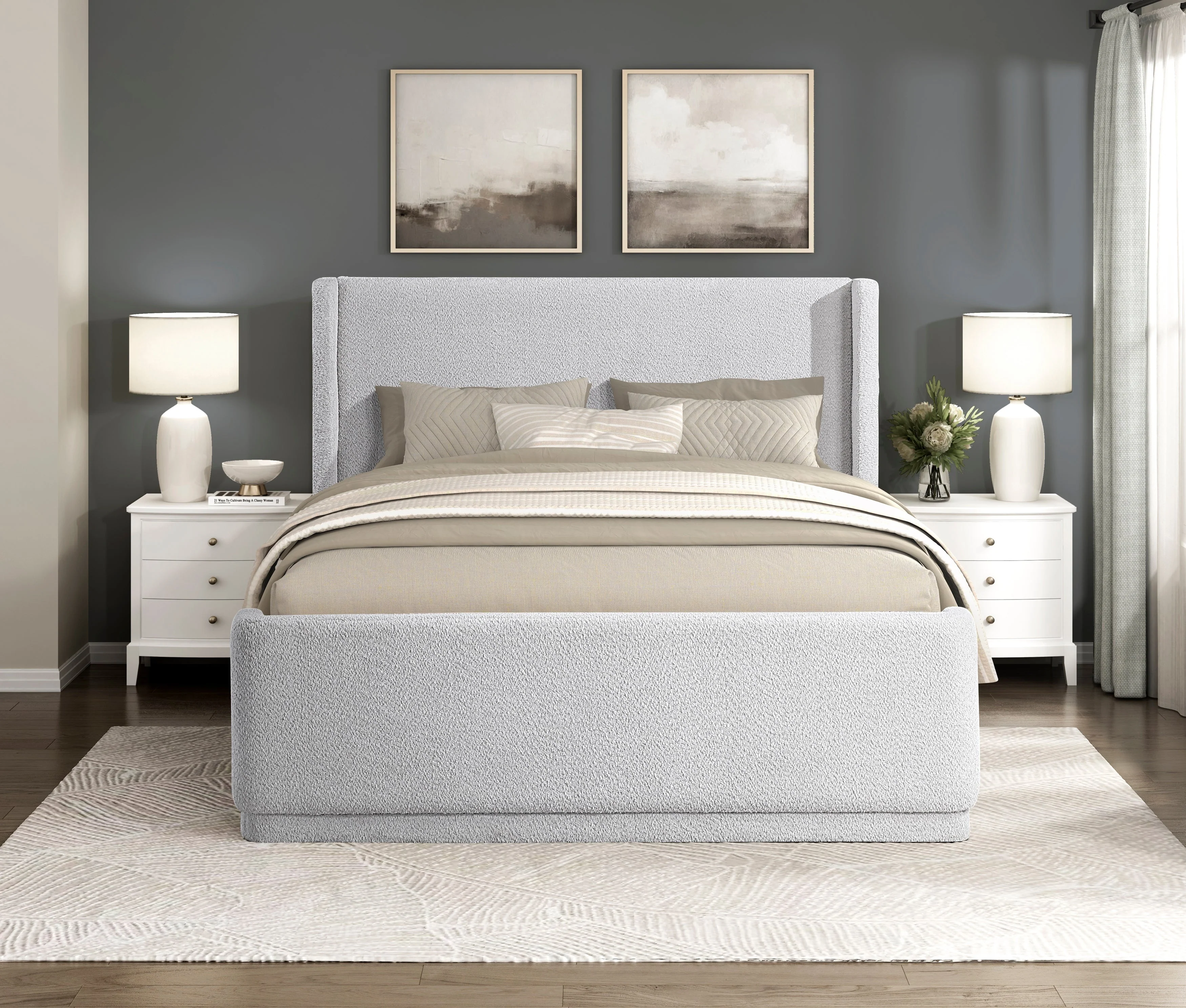 Carmel Light Gray Queen Platform Bed - Image 10