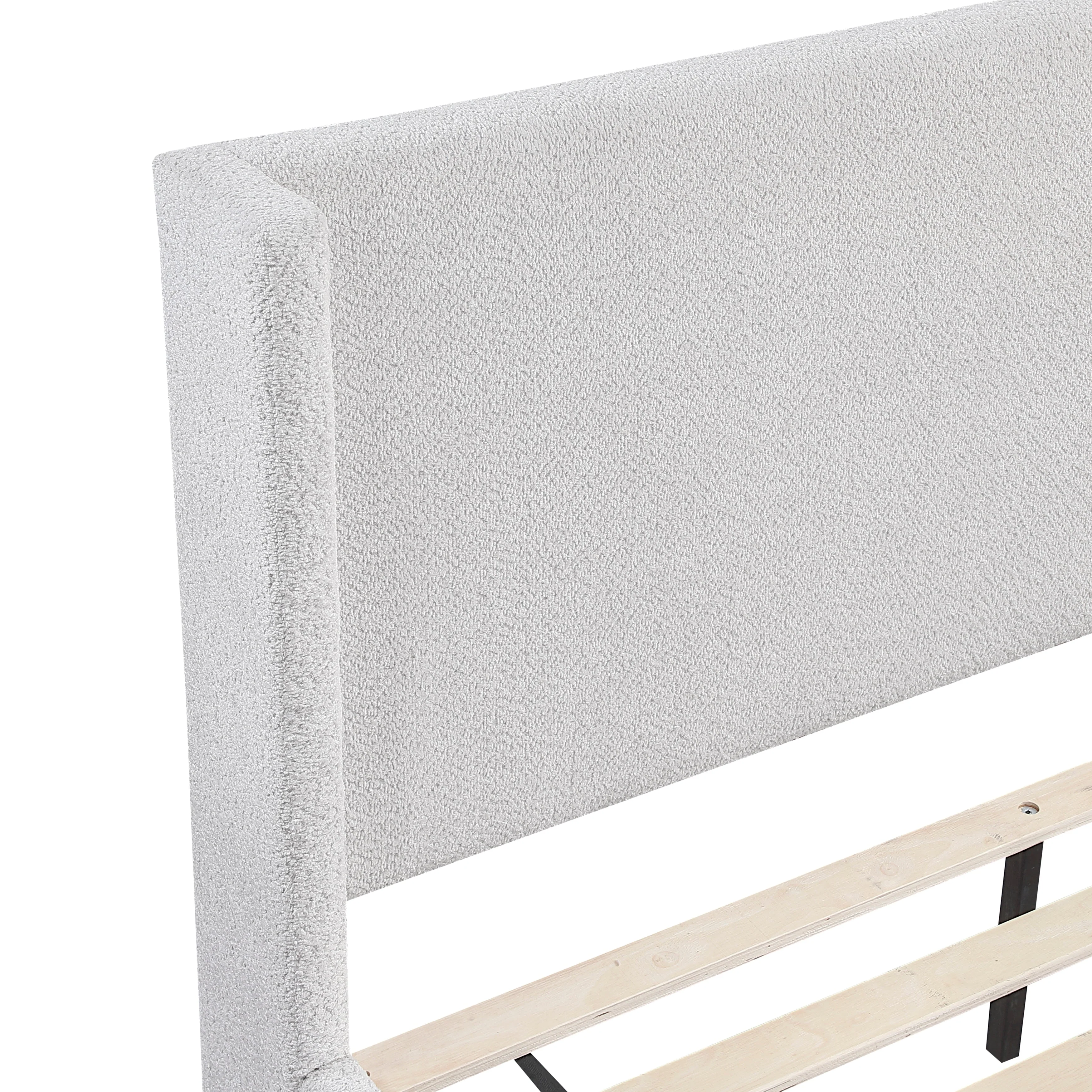 Carmel Light Gray Queen Platform Bed - Image 7