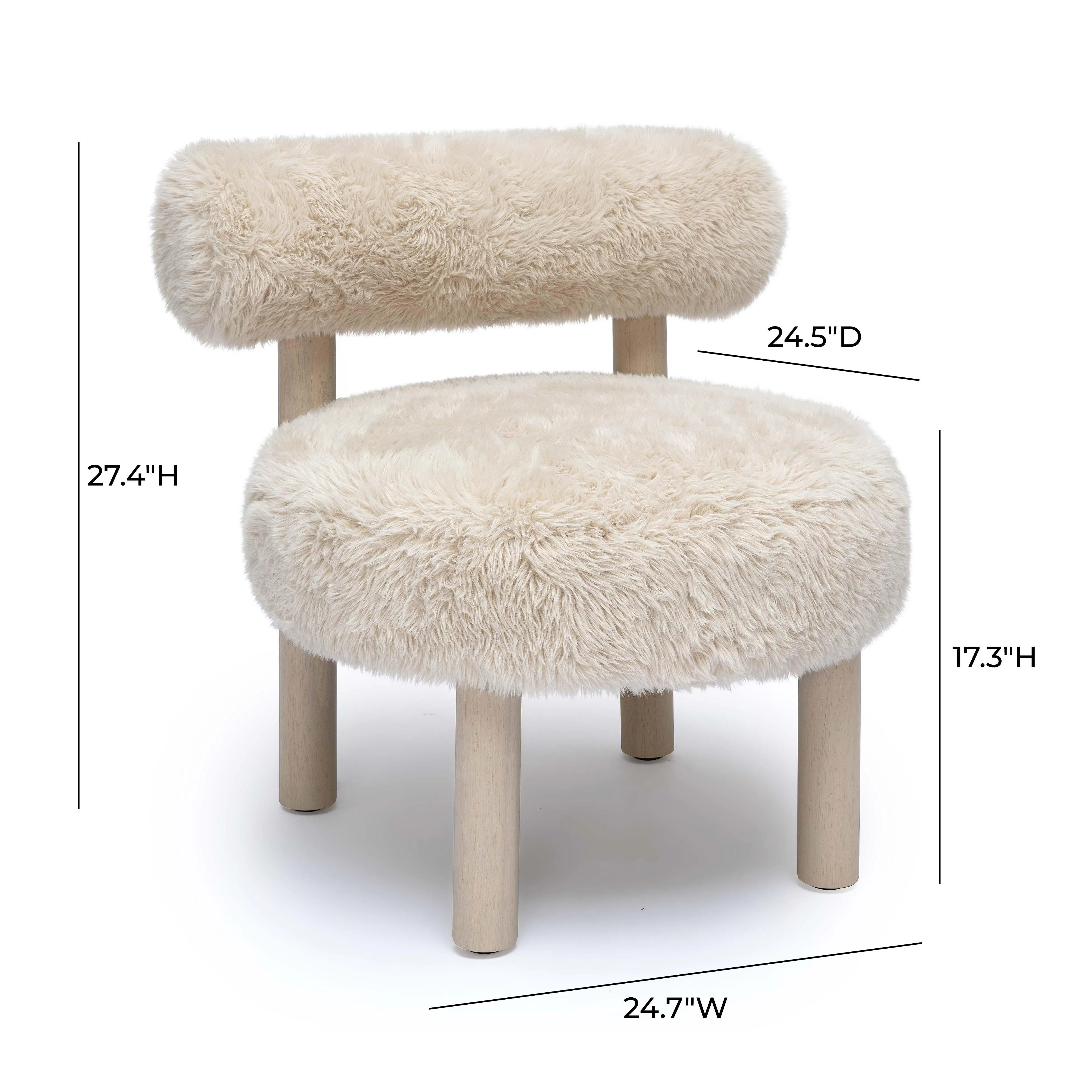 Carmel Vegan Shearling Accent Chair - Image 6