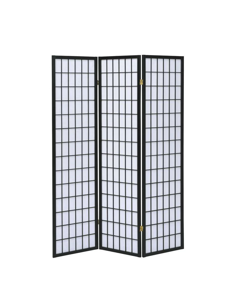 Carrie Black/White 3-Panel Folding Screen - Image 3