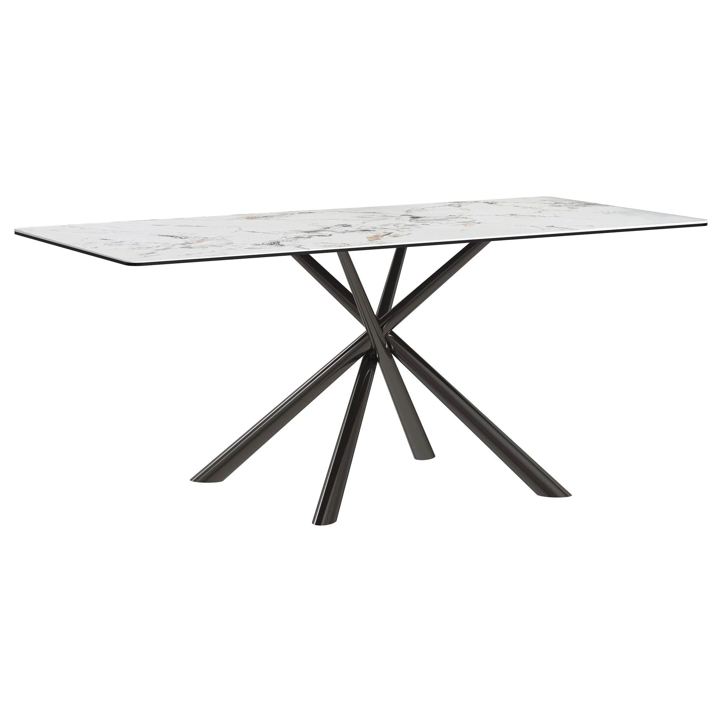 Carvell Black and Mirage White Sintered Stone Dining Table - Image 2