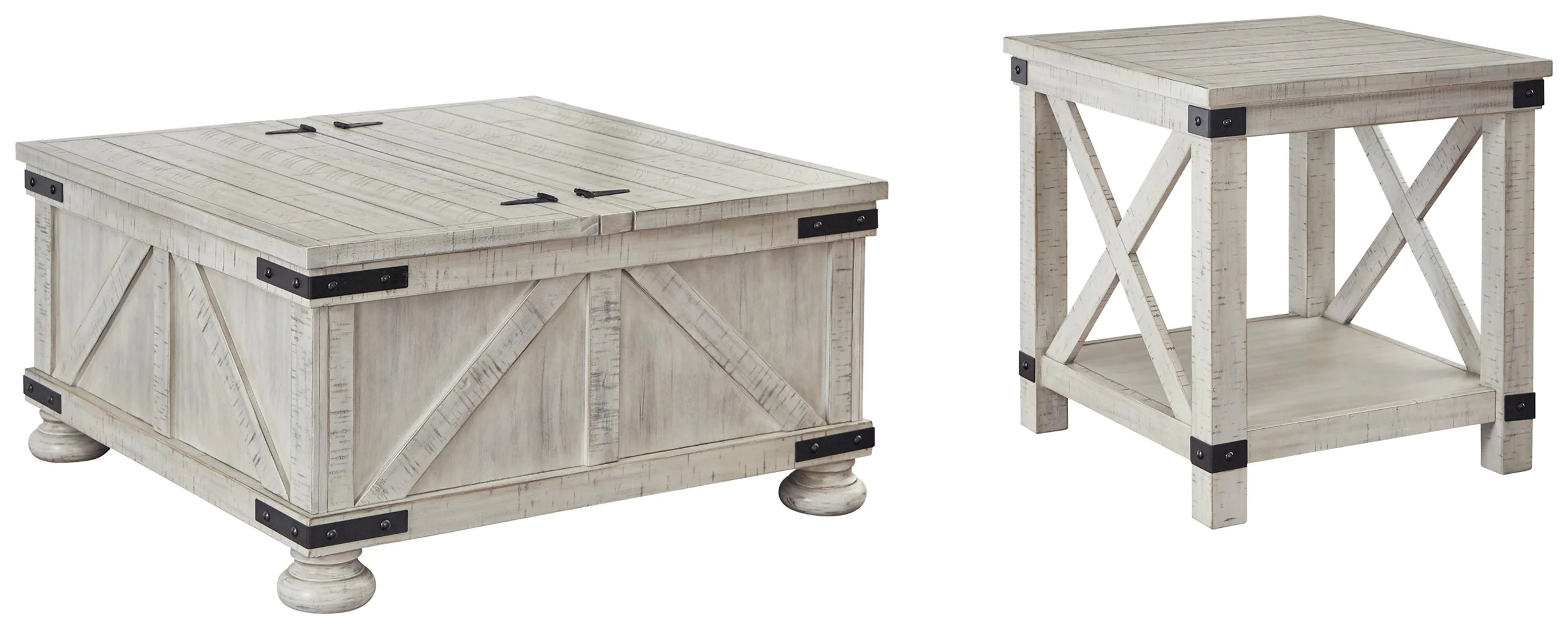 Carynhurst Coffee Table with 1 End Table in Whitewash - Image 6