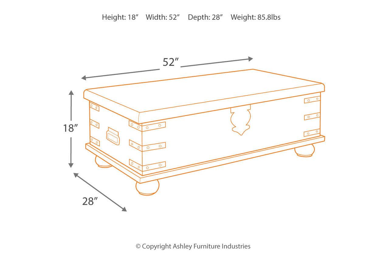 Carynhurst White Wash Gray Coffee Table with Lift Top - Image 3