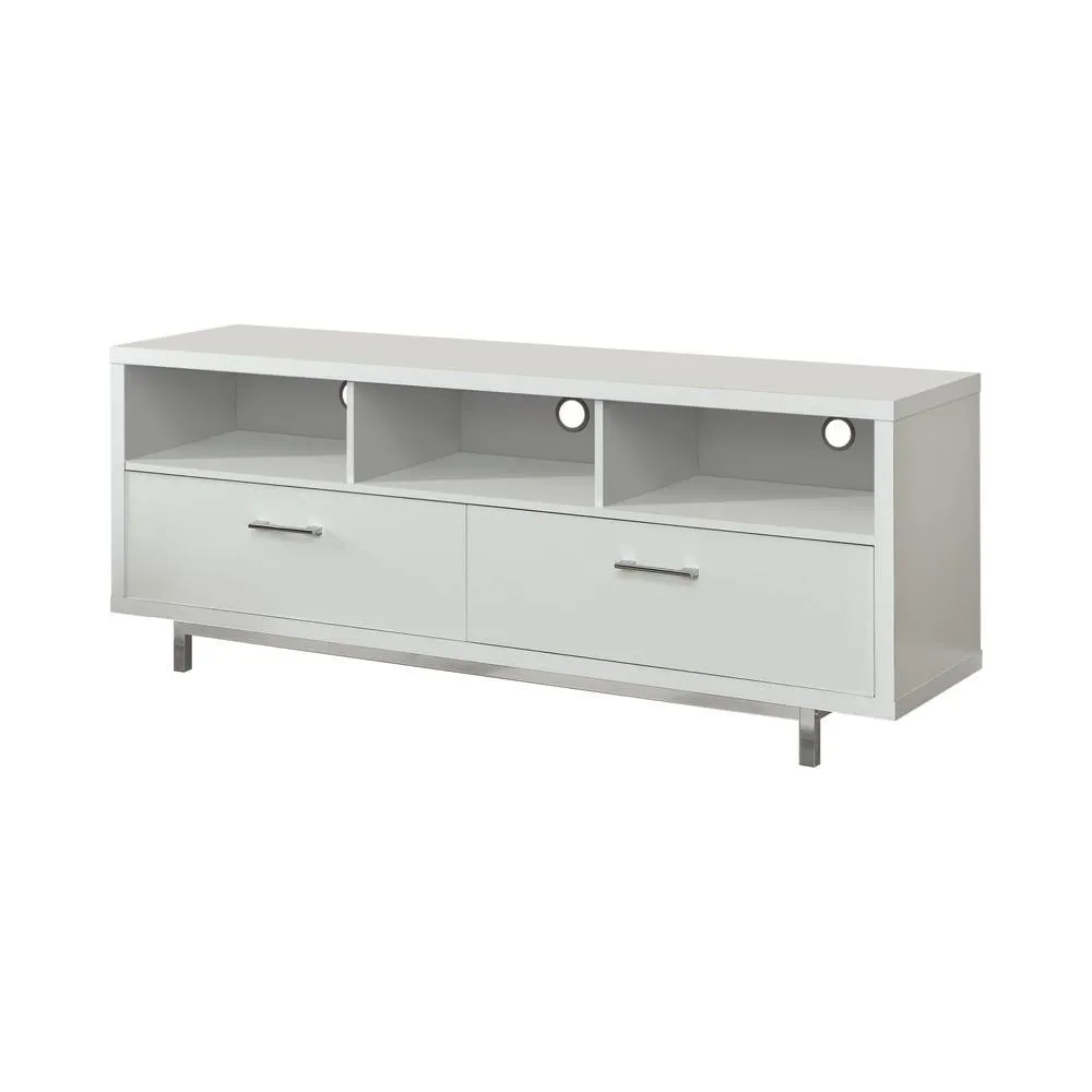 Casey White 2-Drawer Rectangular TV Console - Image 2